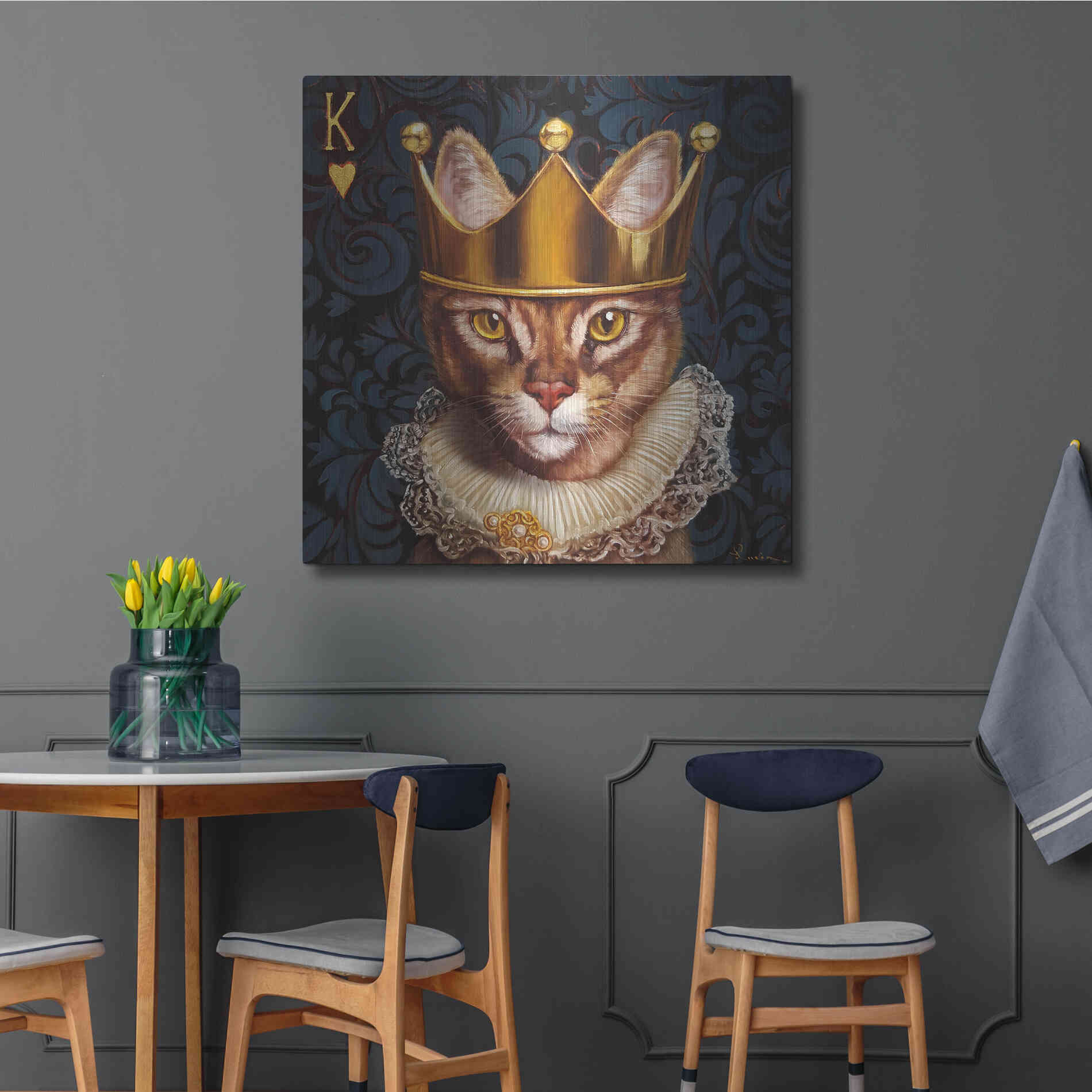 Luxe Metal Art 'King of Hearts' by Lucia Heffernan, Metal Wall Art,36x36