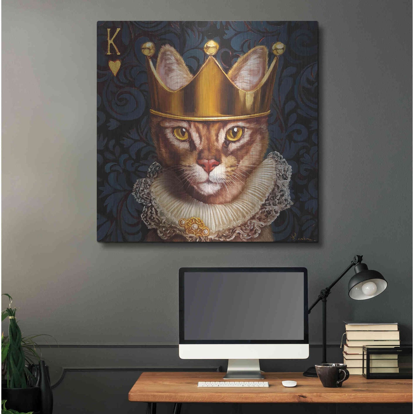 Luxe Metal Art 'King of Hearts' by Lucia Heffernan, Metal Wall Art,36x36