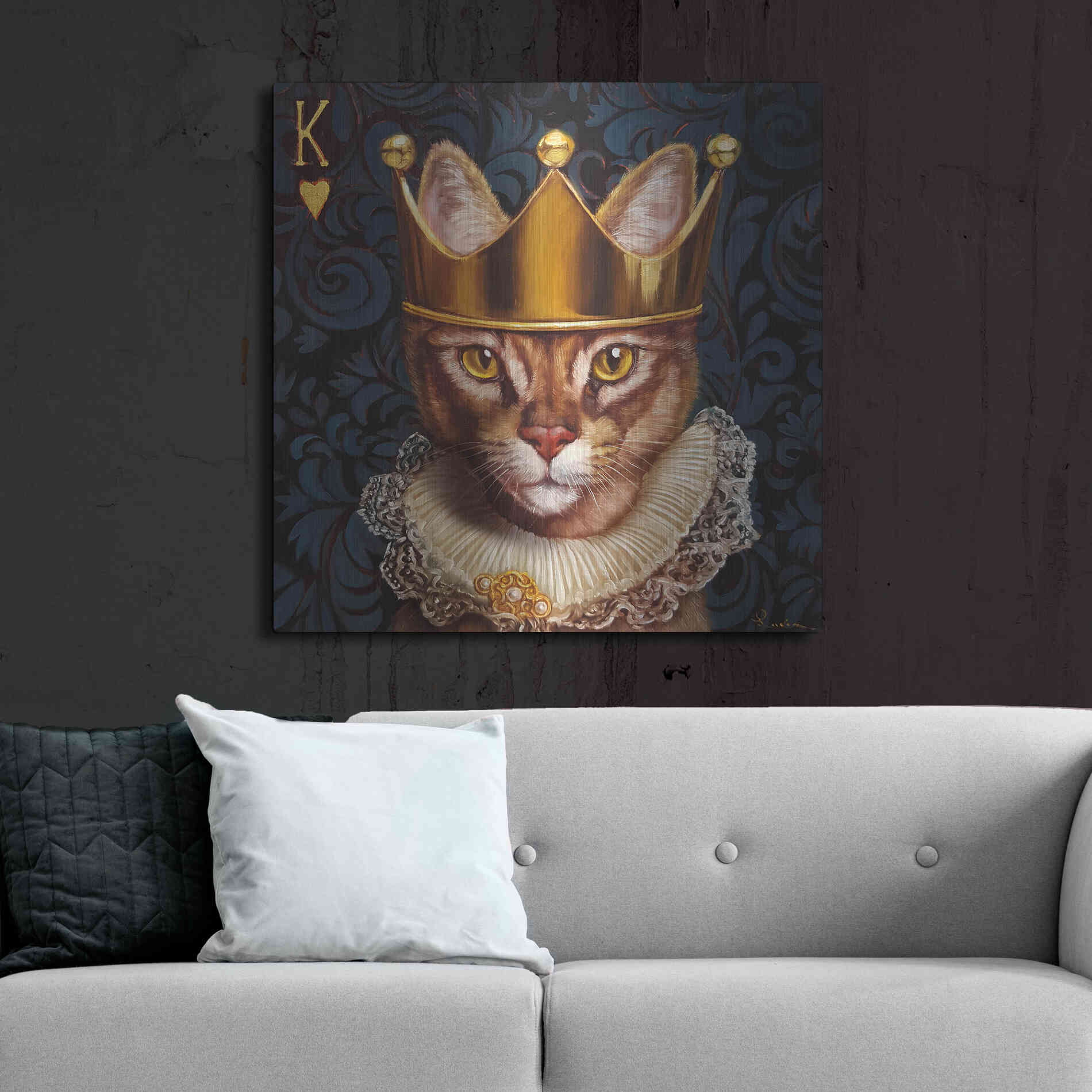 Luxe Metal Art 'King of Hearts' by Lucia Heffernan, Metal Wall Art,36x36