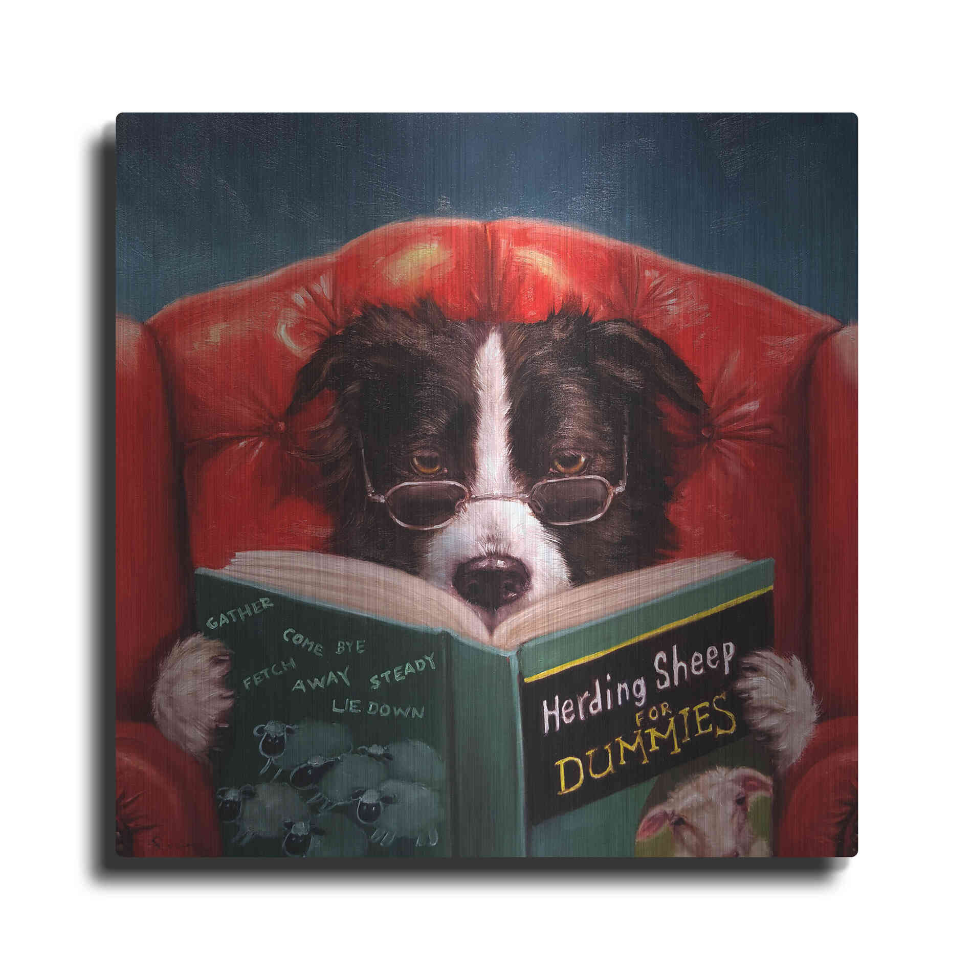 Luxe Metal Art 'Herding Sheep' by Lucia Heffernan, Metal Wall Art