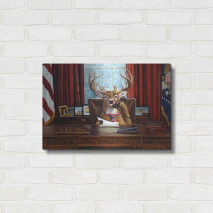 Luxe Metal Art 'The Buck Stops Here' by Lucia Heffernan, Metal Wall Art,24x16