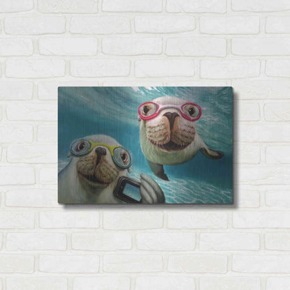 Luxe Metal Art 'Underwater Selfie' by Lucia Heffernan, Metal Wall Art,24x16