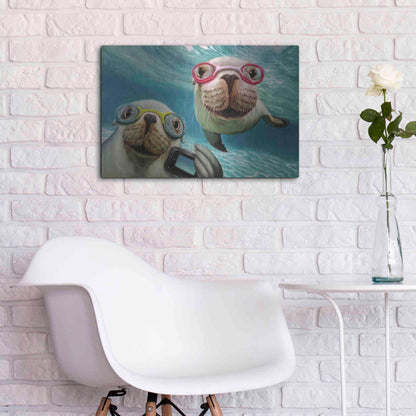 Luxe Metal Art 'Underwater Selfie' by Lucia Heffernan, Metal Wall Art,24x16