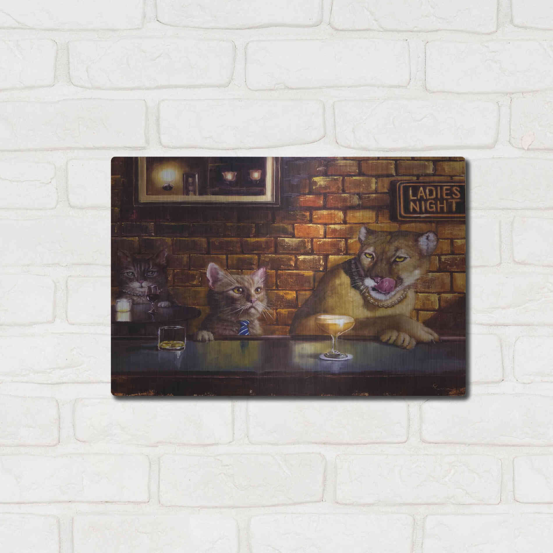 Luxe Metal Art 'On the Prowl' by Lucia Heffernan, Metal Wall Art,16x12