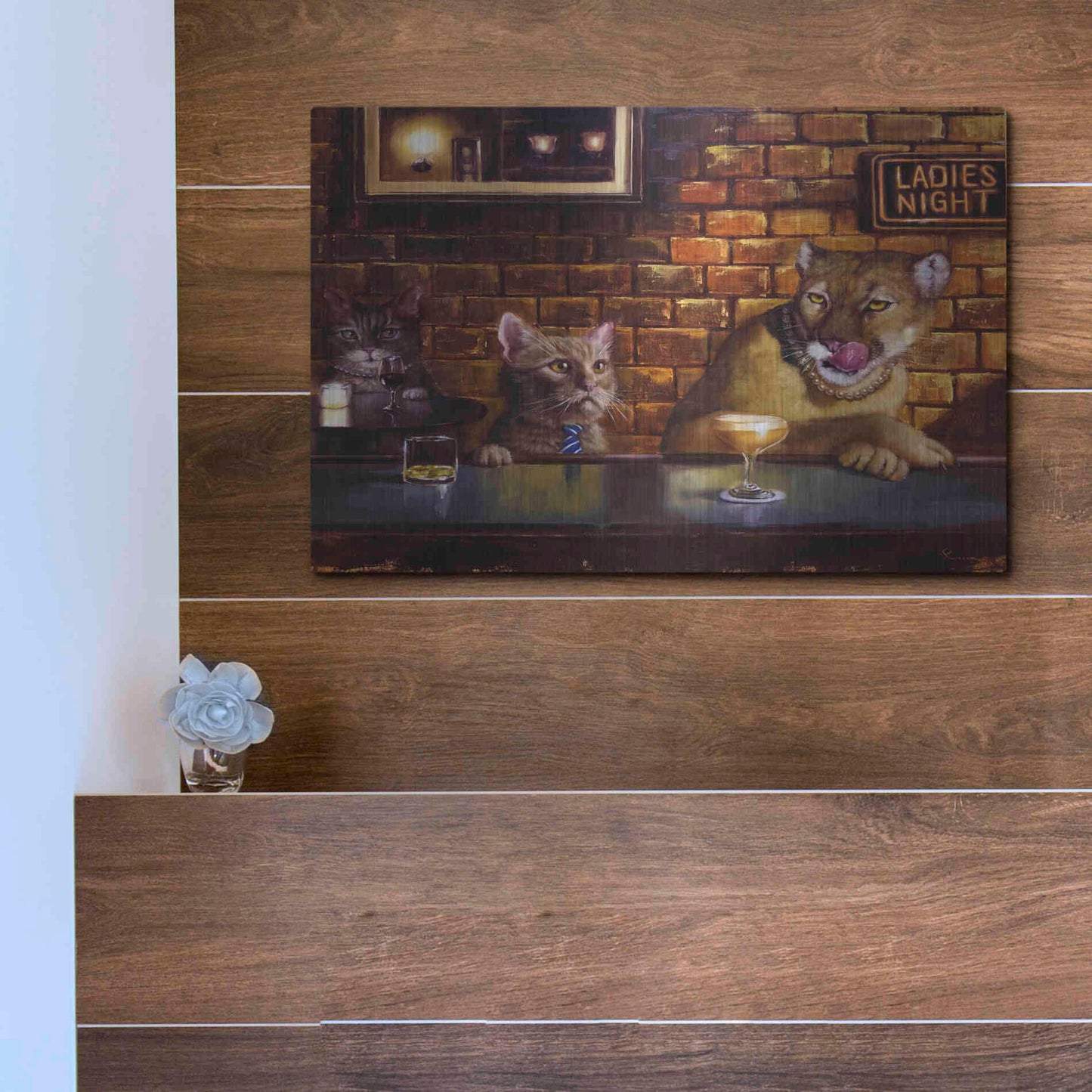 Luxe Metal Art 'On the Prowl' by Lucia Heffernan, Metal Wall Art,16x12