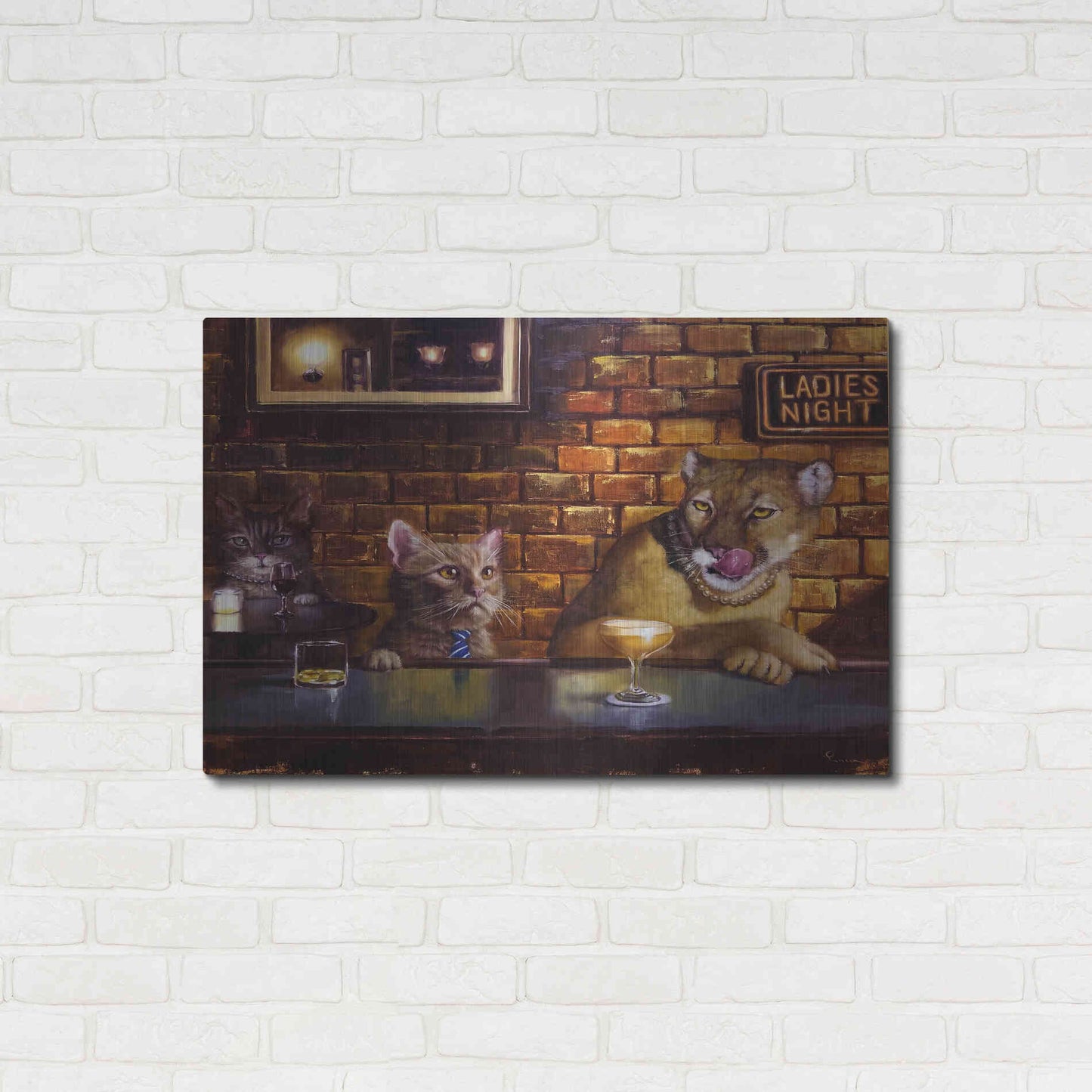 Luxe Metal Art 'On the Prowl' by Lucia Heffernan, Metal Wall Art,36x24