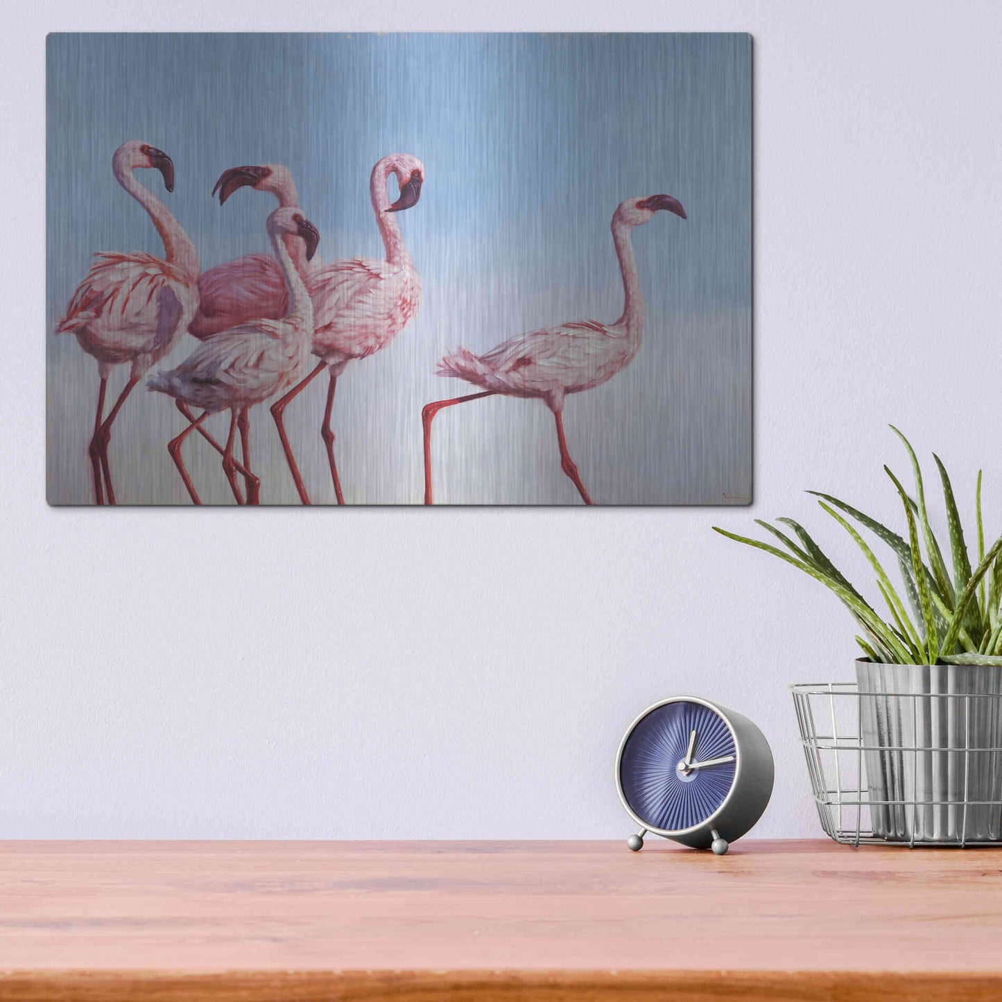 Luxe Metal Art 'Pink Ladies' by Lucia Heffernan, Metal Wall Art,16x12