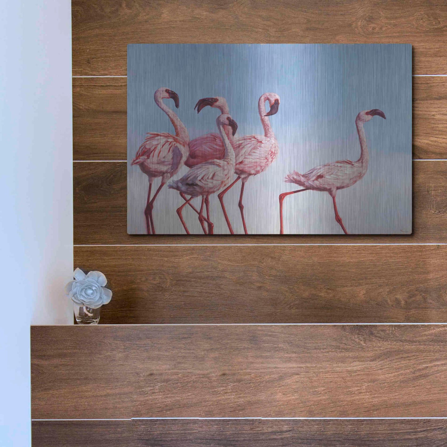 Luxe Metal Art 'Pink Ladies' by Lucia Heffernan, Metal Wall Art,16x12