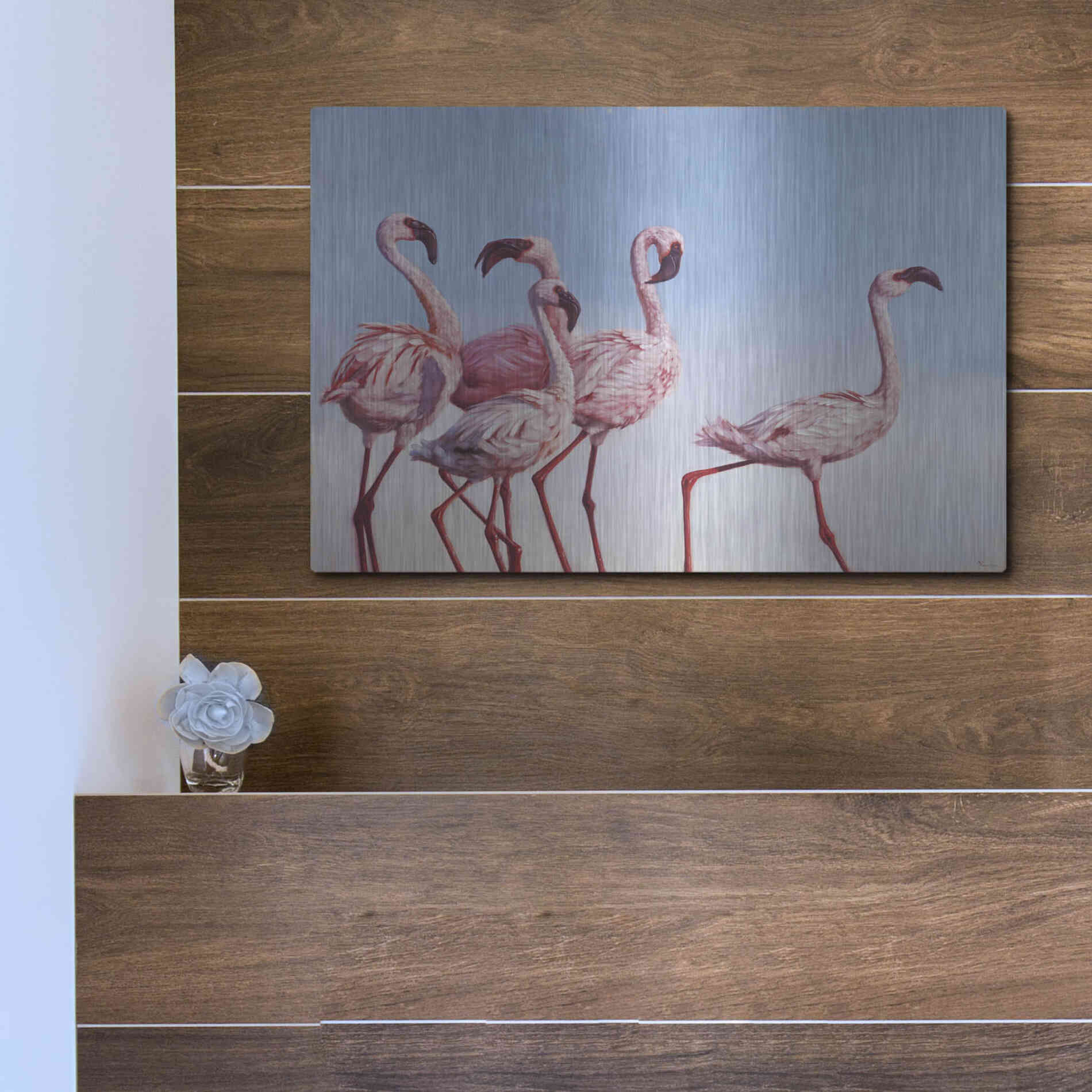 Luxe Metal Art 'Pink Ladies' by Lucia Heffernan, Metal Wall Art,16x12