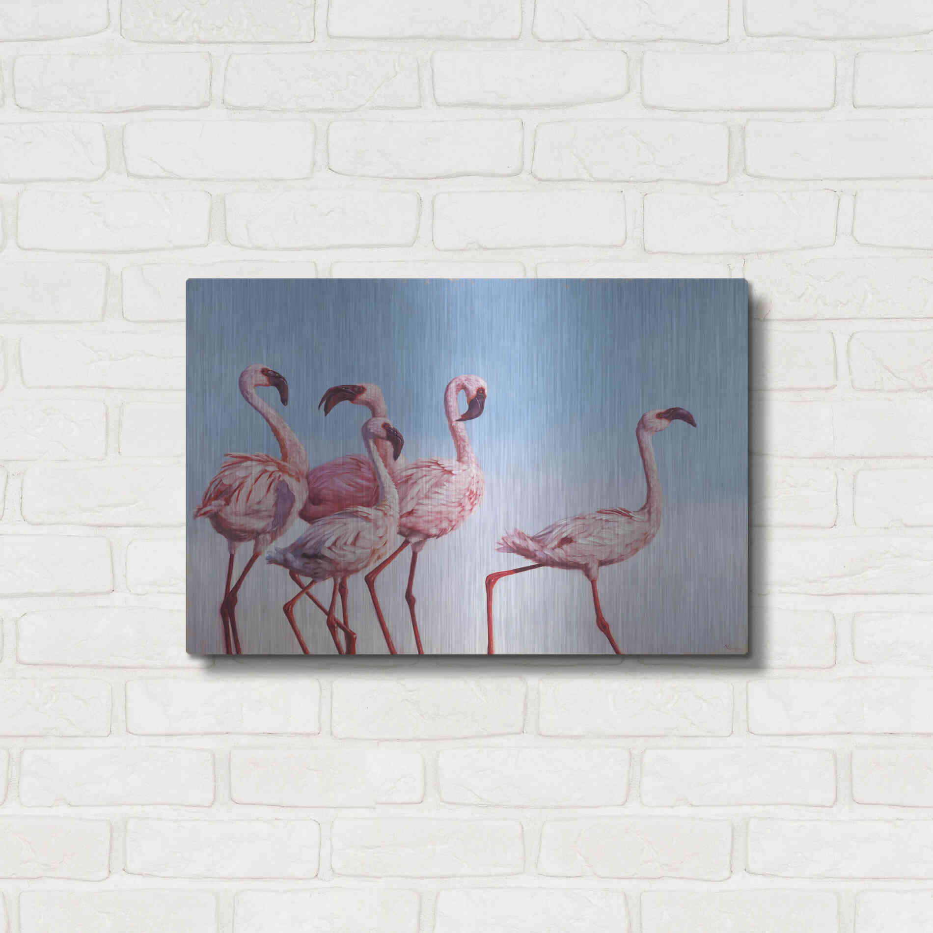 Luxe Metal Art 'Pink Ladies' by Lucia Heffernan, Metal Wall Art,24x16