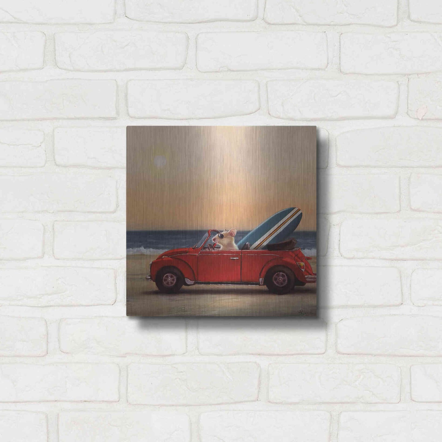 Luxe Metal Art 'Beach Bound' by Lucia Heffernan, Metal Wall Art,12x12