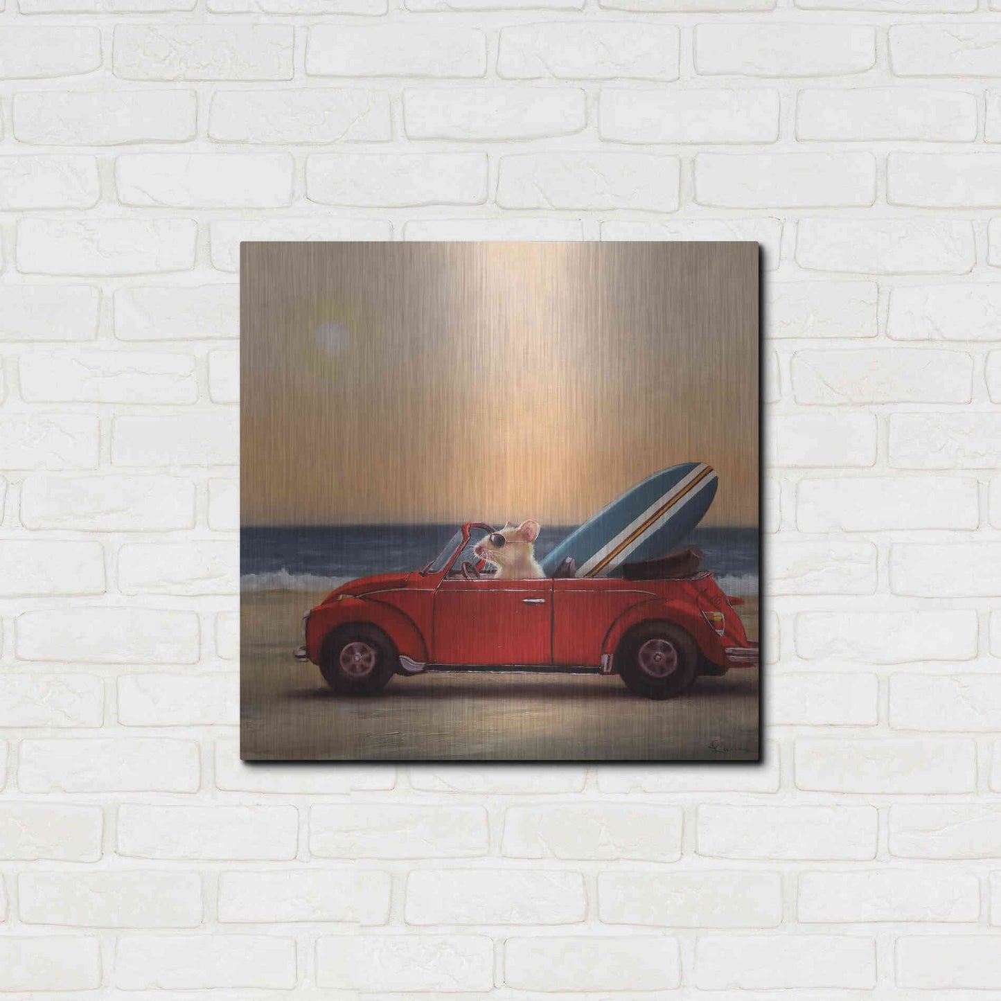 Luxe Metal Art 'Beach Bound' by Lucia Heffernan, Metal Wall Art,24x24