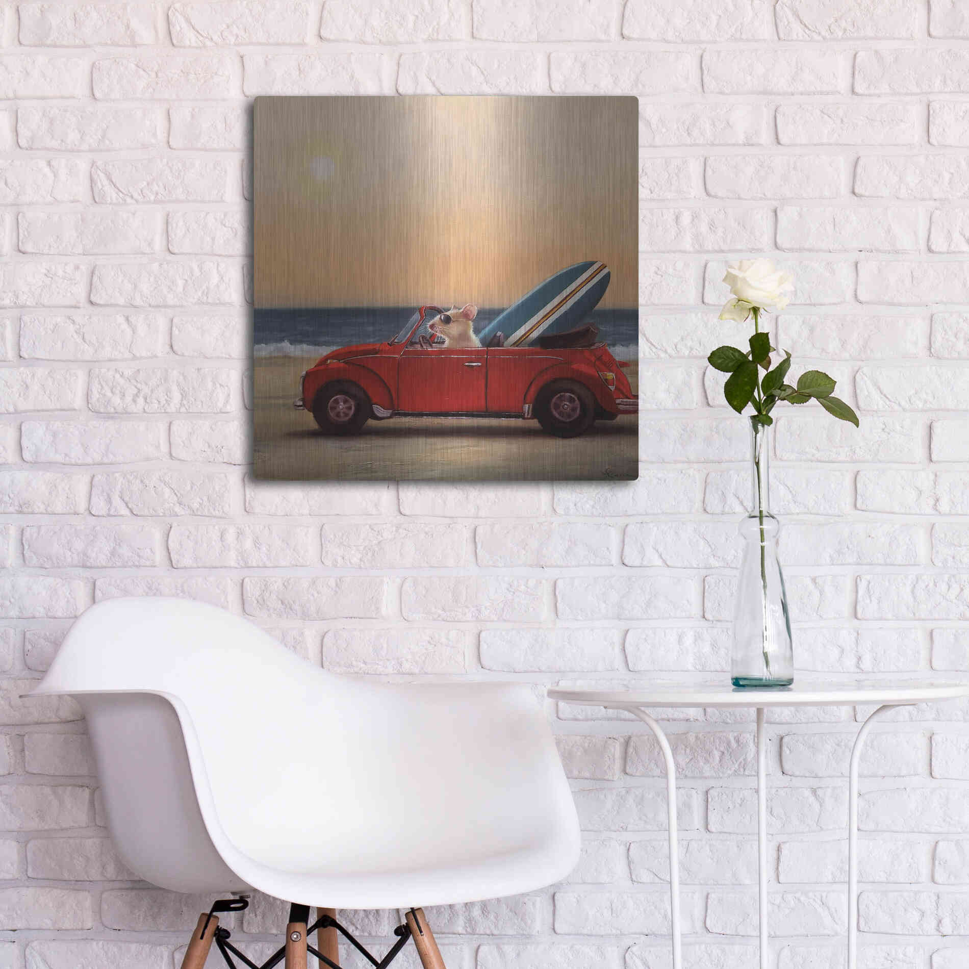 Luxe Metal Art 'Beach Bound' by Lucia Heffernan, Metal Wall Art,24x24