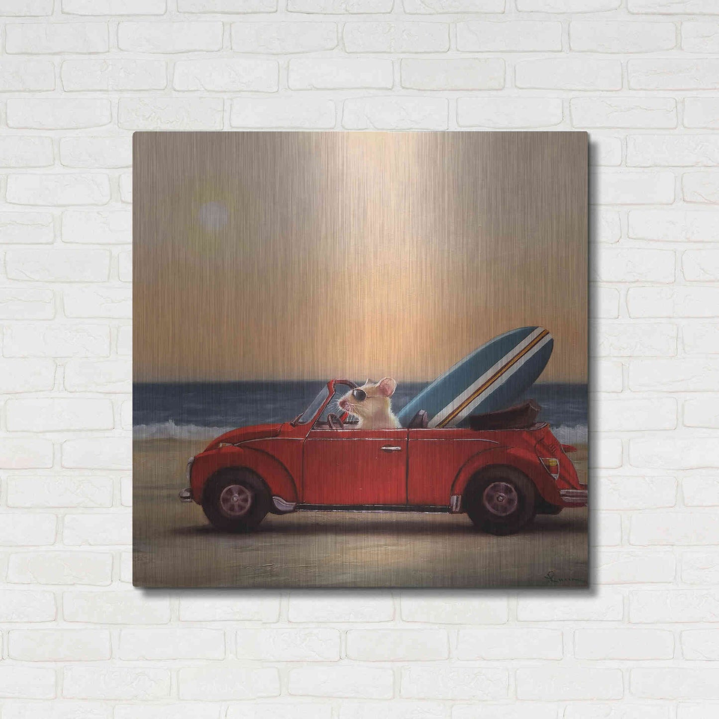 Luxe Metal Art 'Beach Bound' by Lucia Heffernan, Metal Wall Art,36x36