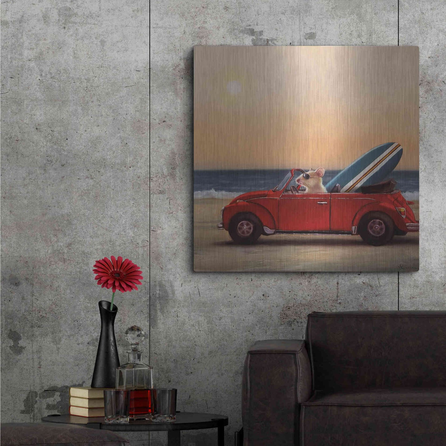 Luxe Metal Art 'Beach Bound' by Lucia Heffernan, Metal Wall Art,36x36