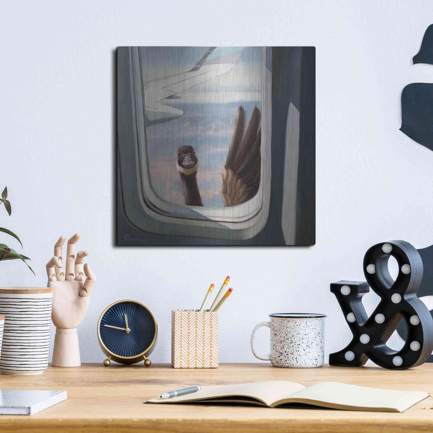 Luxe Metal Art 'Friendly Skies' by Lucia Heffernan, Metal Wall Art,12x12