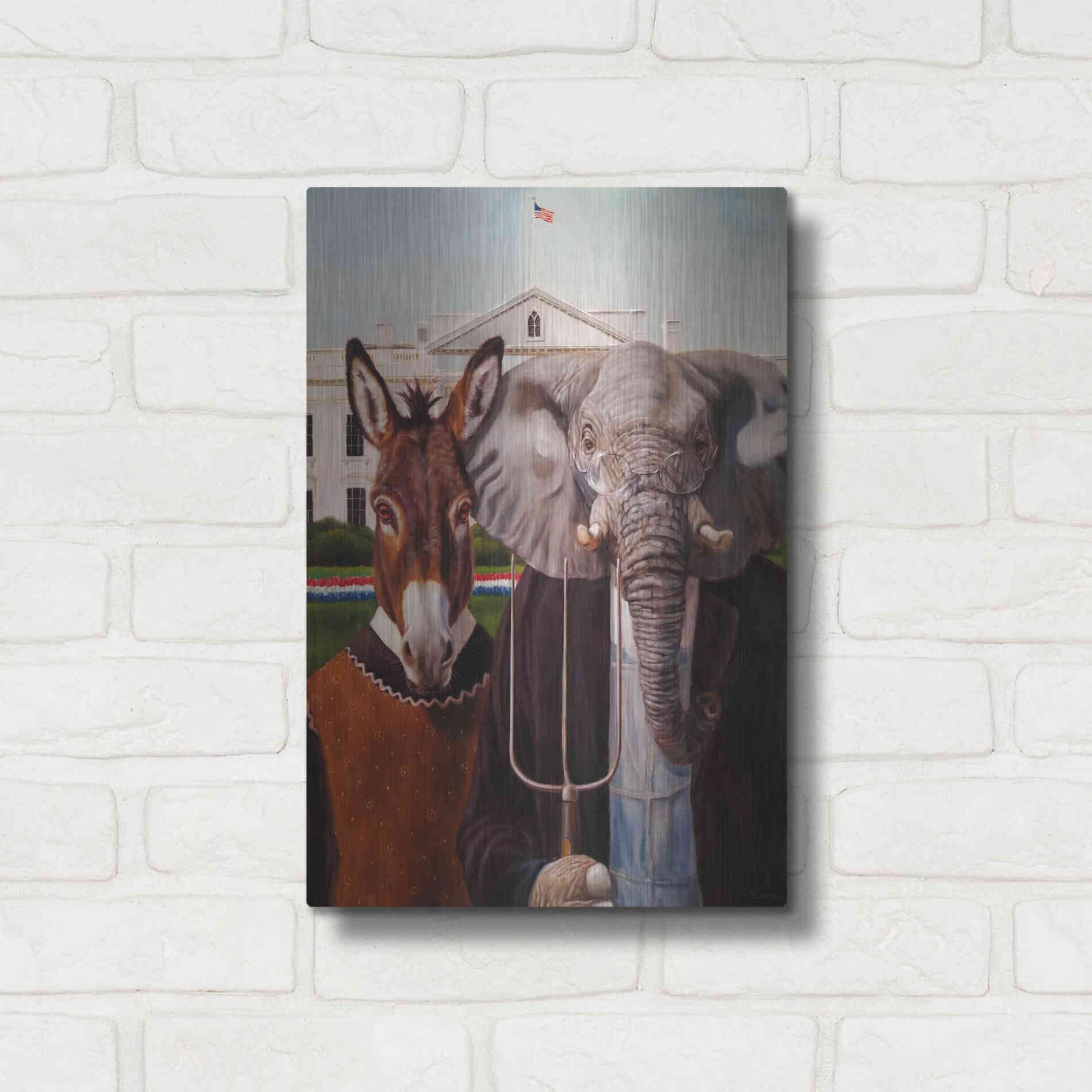 Luxe Metal Art 'Washington Gothic' by Lucia Heffernan, Metal Wall Art,12x16