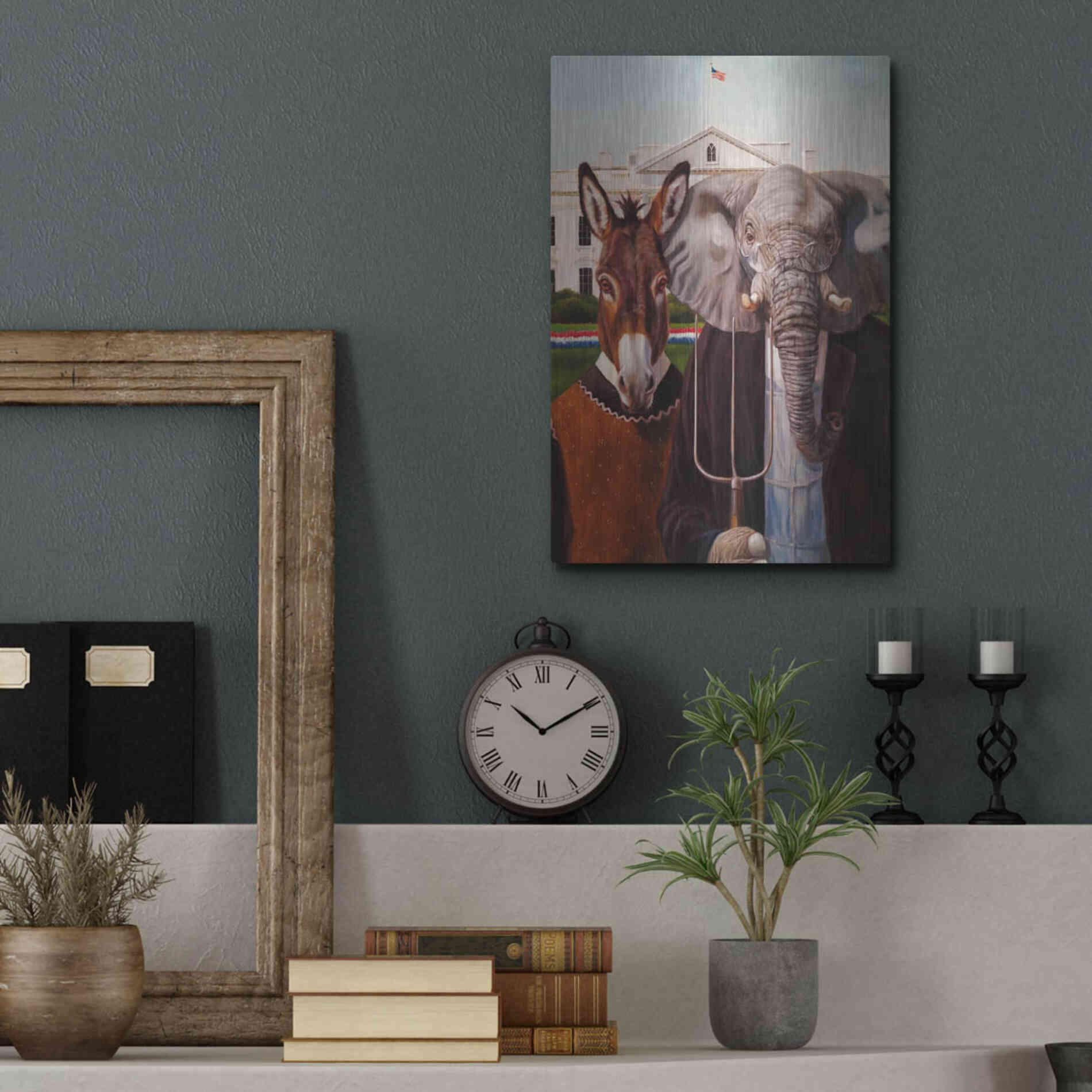 Luxe Metal Art 'Washington Gothic' by Lucia Heffernan, Metal Wall Art,12x16
