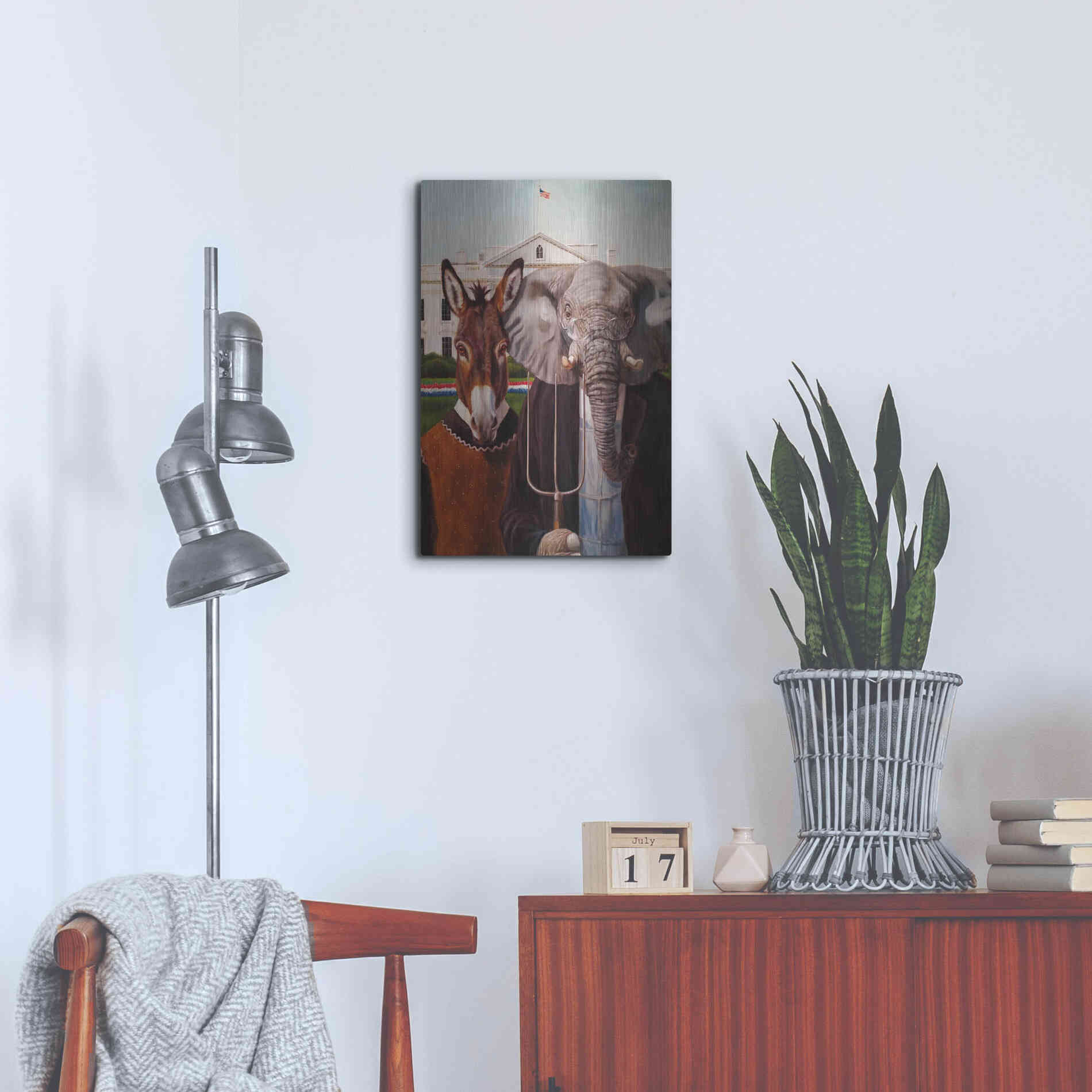 Luxe Metal Art 'Washington Gothic' by Lucia Heffernan, Metal Wall Art,16x24