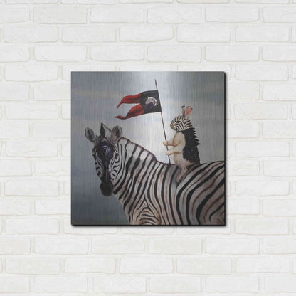 Luxe Metal Art 'Striped Warrior' by Lucia Heffernan, Metal Wall Art,24x24