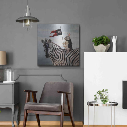 Luxe Metal Art 'Striped Warrior' by Lucia Heffernan, Metal Wall Art,24x24