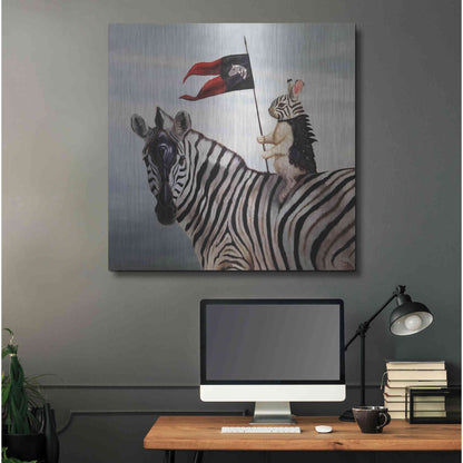 Luxe Metal Art 'Striped Warrior' by Lucia Heffernan, Metal Wall Art,36x36