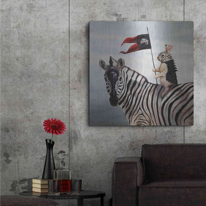 Luxe Metal Art 'Striped Warrior' by Lucia Heffernan, Metal Wall Art,36x36