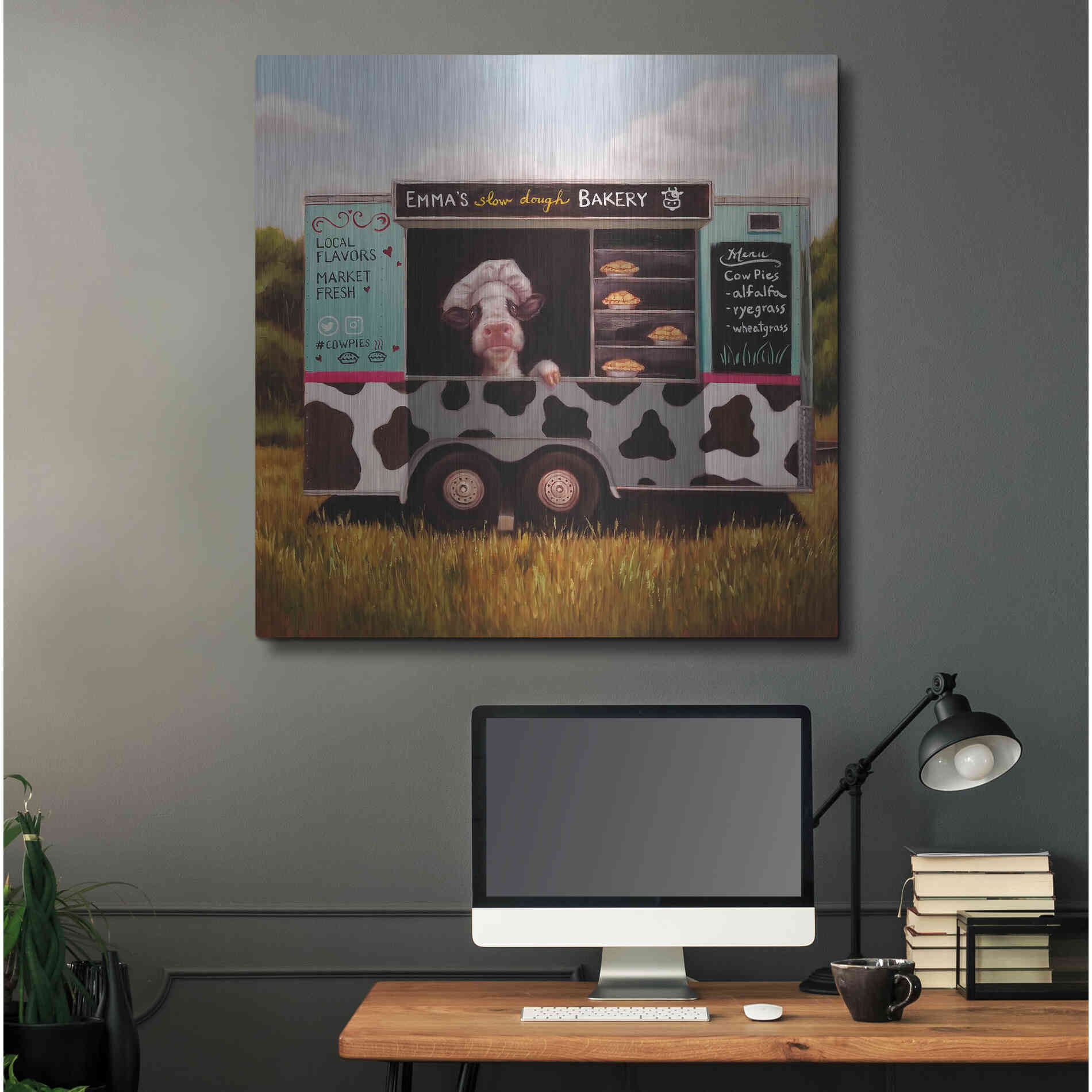 Luxe Metal Art 'Cowpies' by Lucia Heffernan, Metal Wall Art,36x36