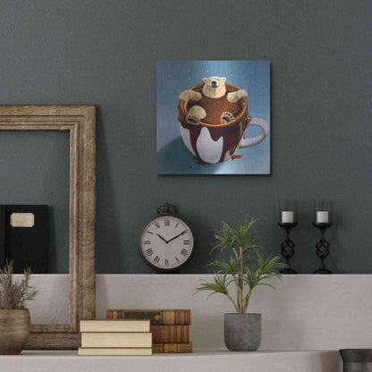 Luxe Metal Art 'Chocolate Spa' by Lucia Heffernan, Metal Wall Art,12x12