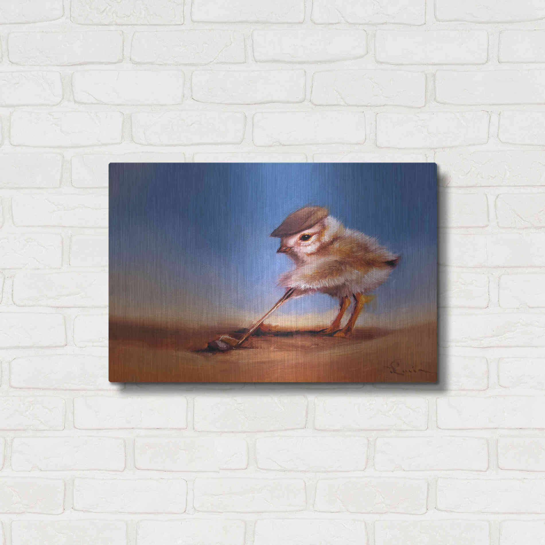 Luxe Metal Art 'Birdie Shot' by Lucia Heffernan, Metal Wall Art,24x16