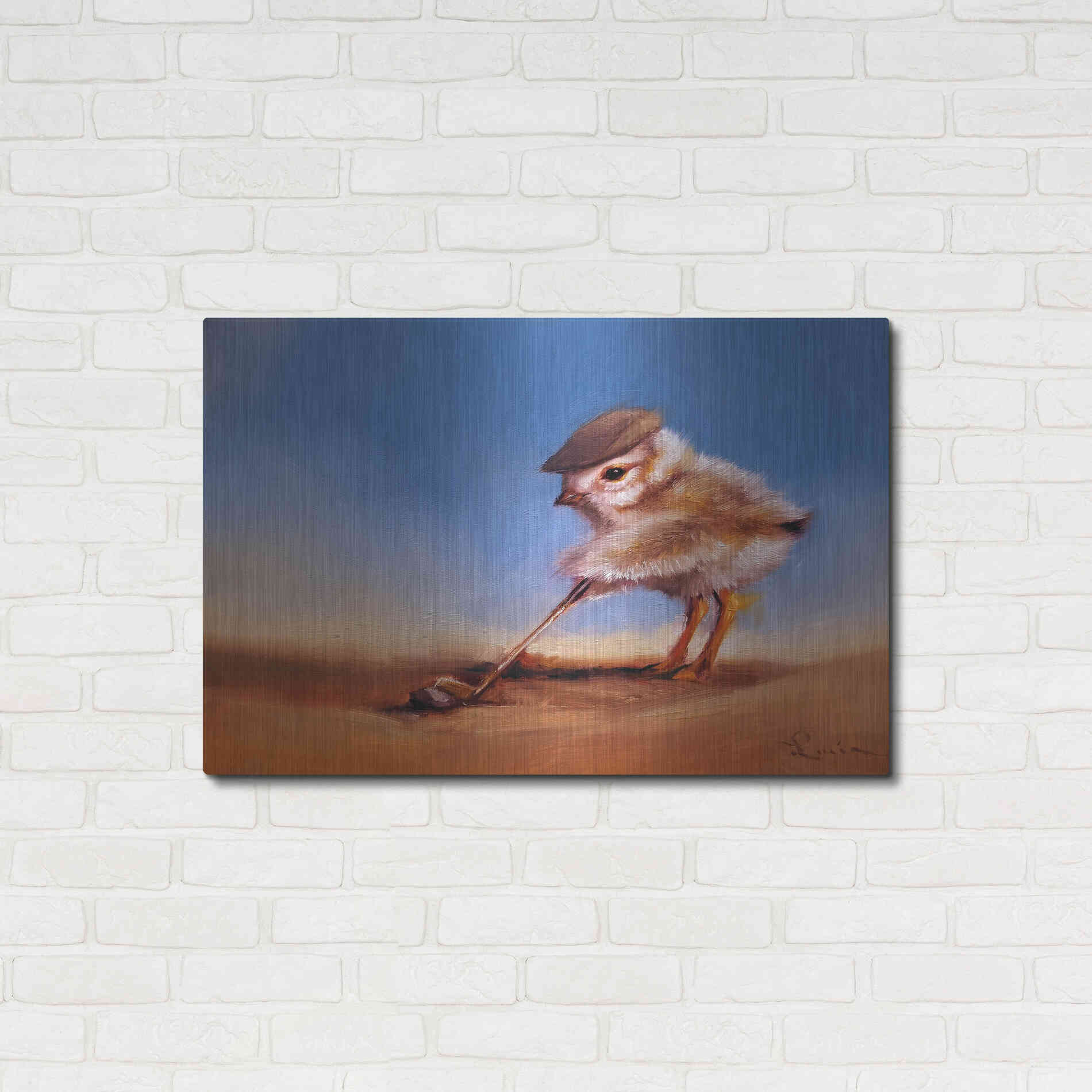 Luxe Metal Art 'Birdie Shot' by Lucia Heffernan, Metal Wall Art,36x24