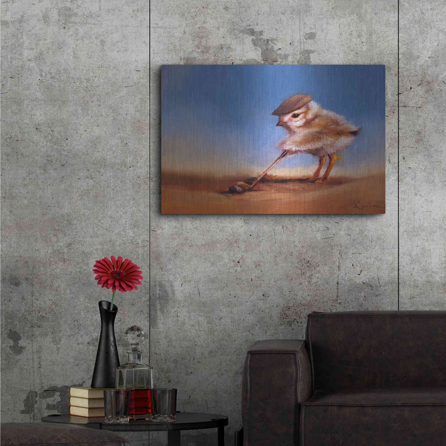 Luxe Metal Art 'Birdie Shot' by Lucia Heffernan, Metal Wall Art,36x24