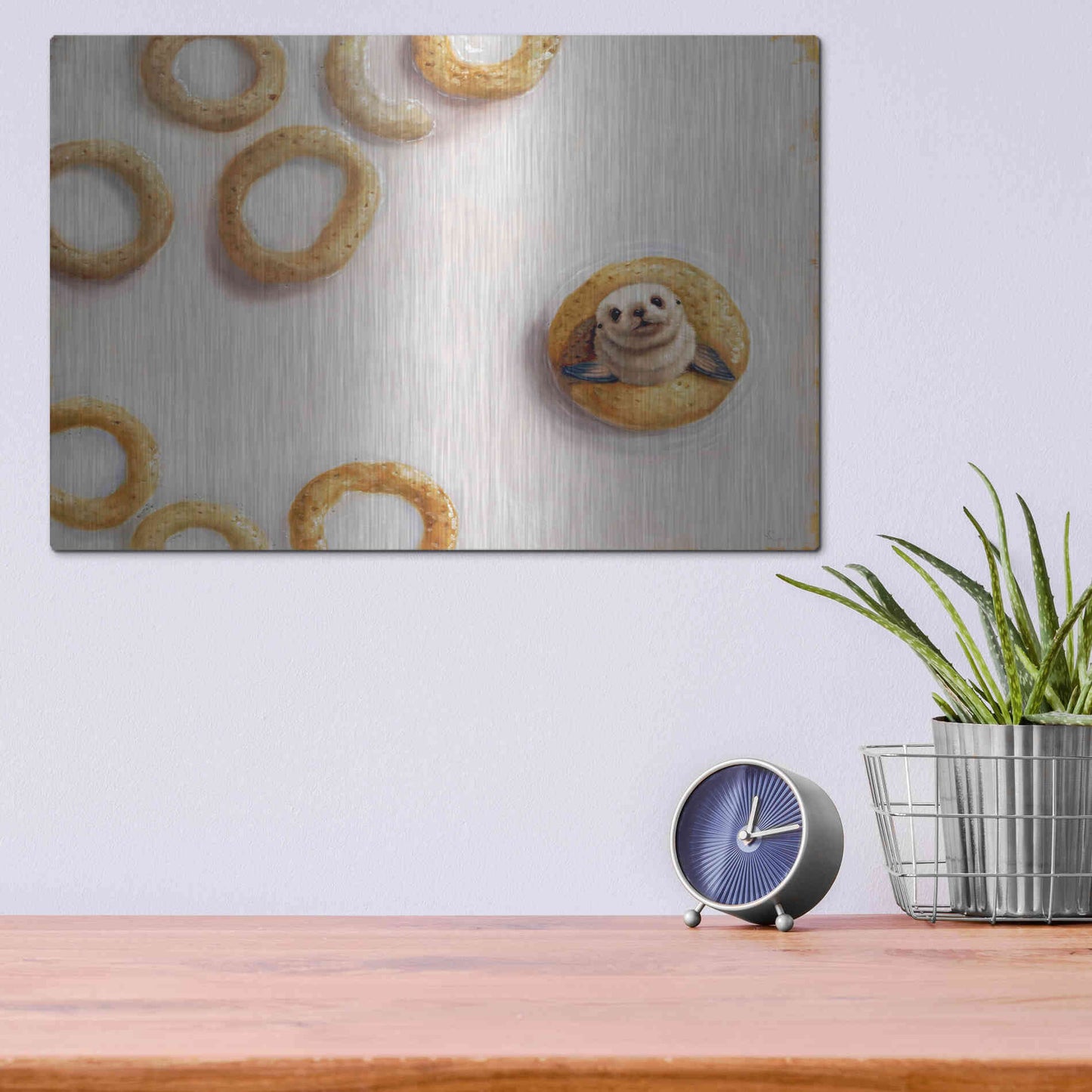 Luxe Metal Art 'Sealrio' by Lucia Heffernan, Metal Wall Art,16x12