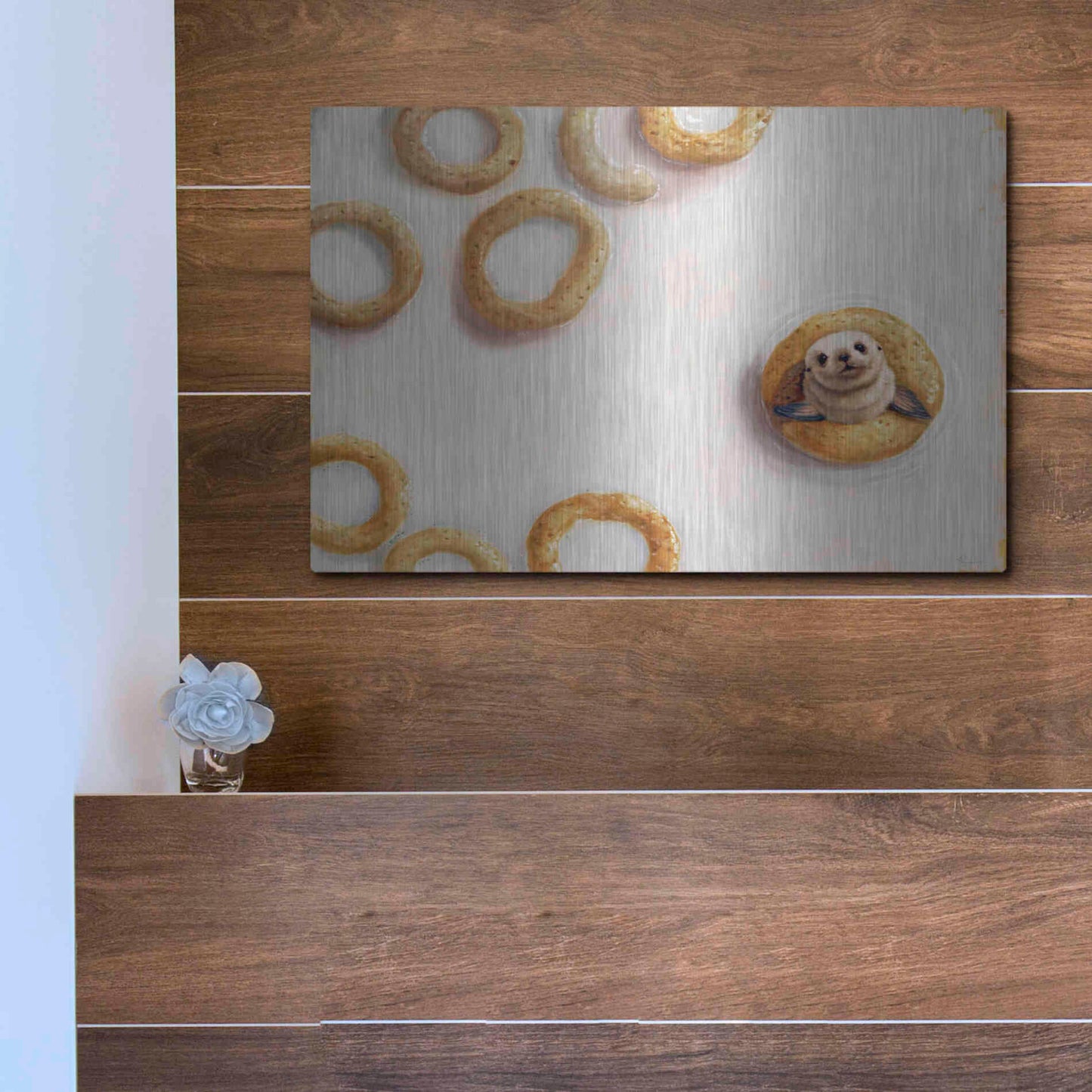 Luxe Metal Art 'Sealrio' by Lucia Heffernan, Metal Wall Art,16x12