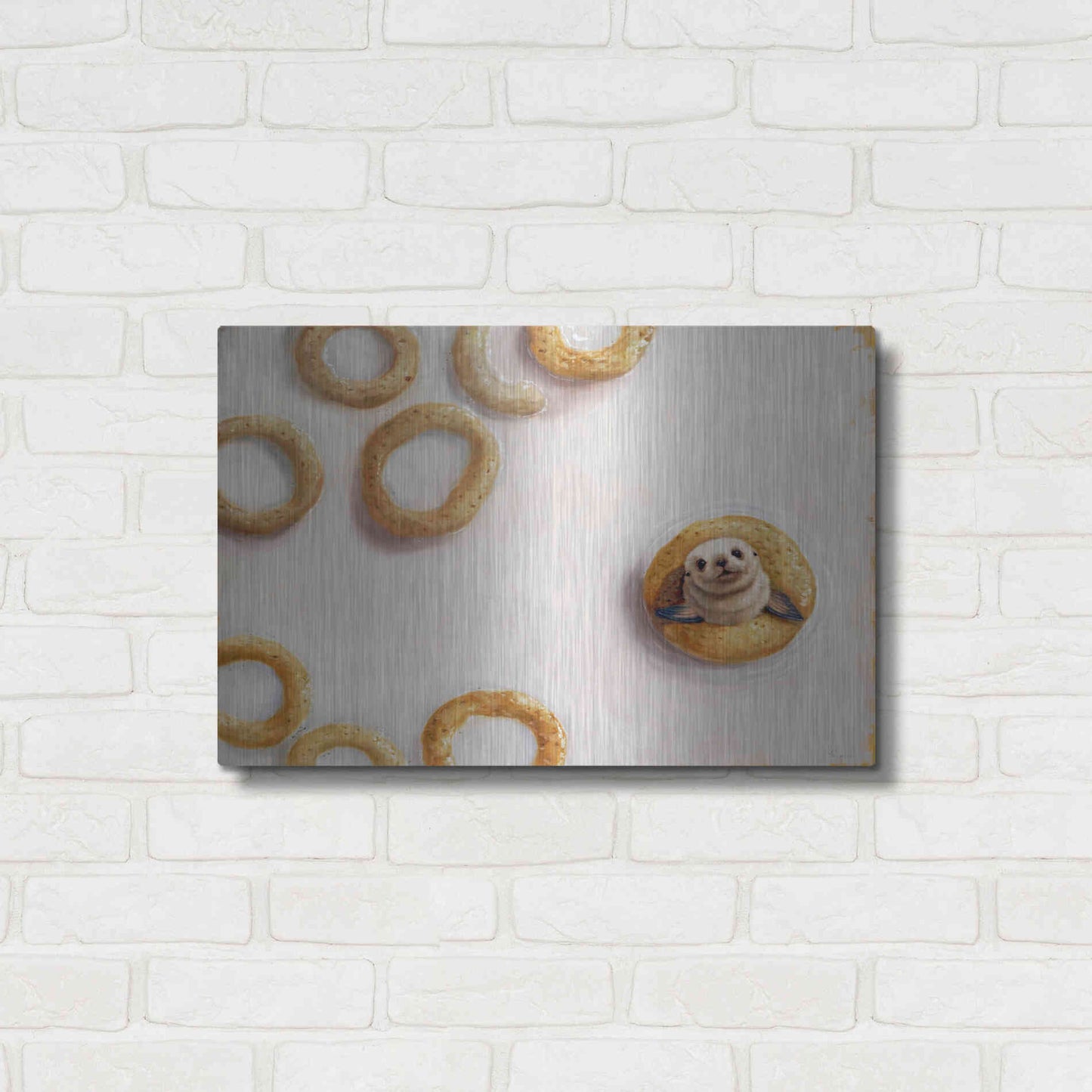 Luxe Metal Art 'Sealrio' by Lucia Heffernan, Metal Wall Art,24x16