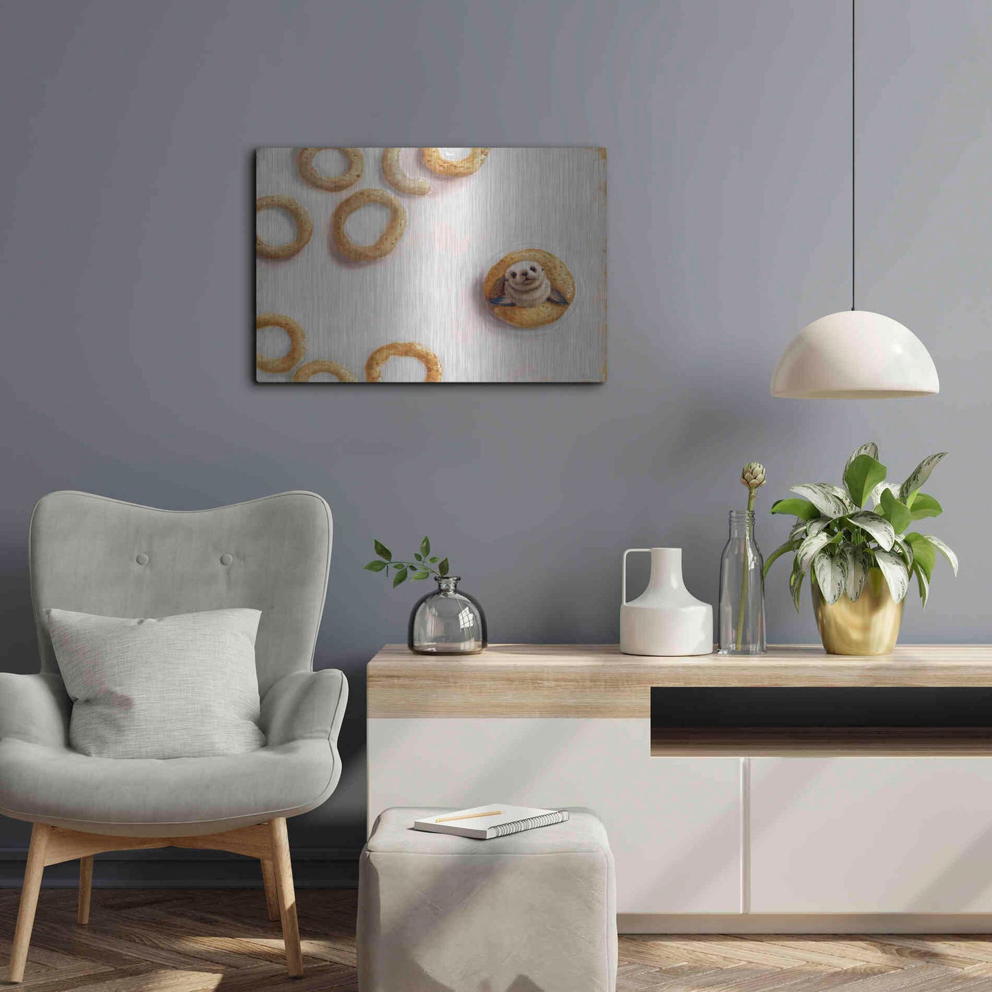 Luxe Metal Art 'Sealrio' by Lucia Heffernan, Metal Wall Art,24x16