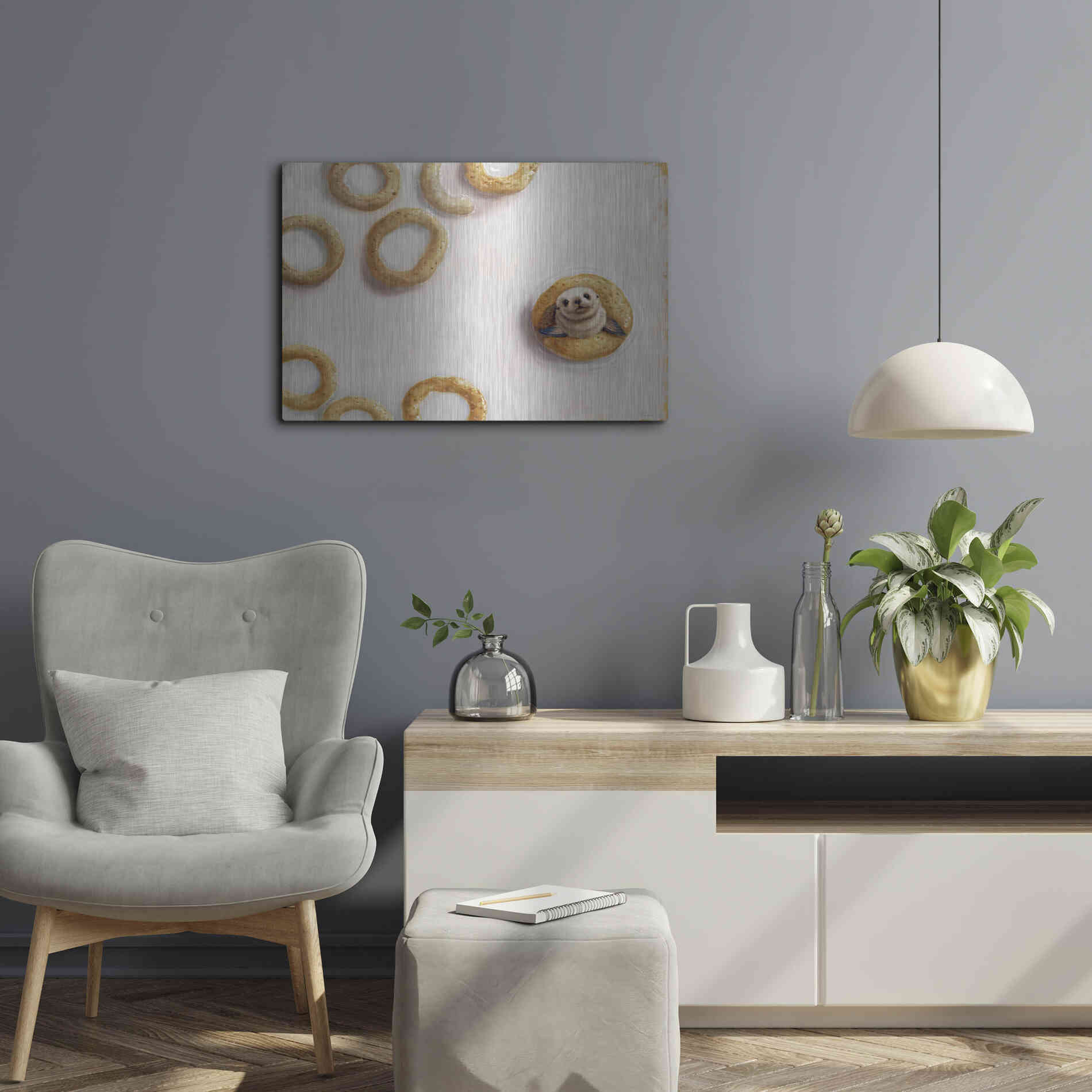 Luxe Metal Art 'Sealrio' by Lucia Heffernan, Metal Wall Art,24x16