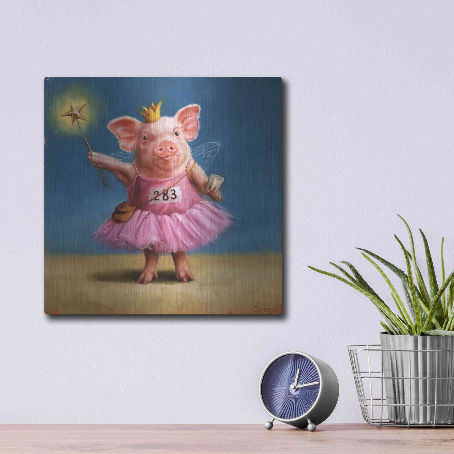 Luxe Metal Art 'Tooth Fairy' by Lucia Heffernan, Metal Wall Art,12x12