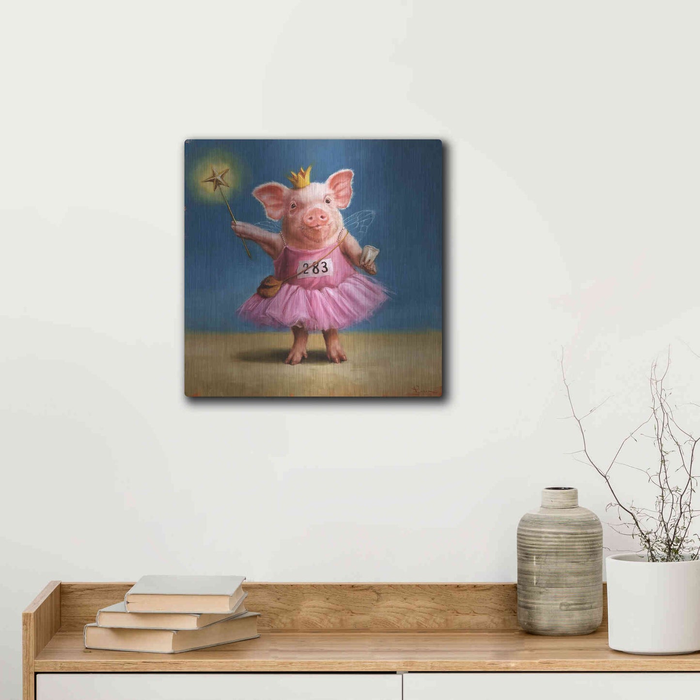 Luxe Metal Art 'Tooth Fairy' by Lucia Heffernan, Metal Wall Art,12x12