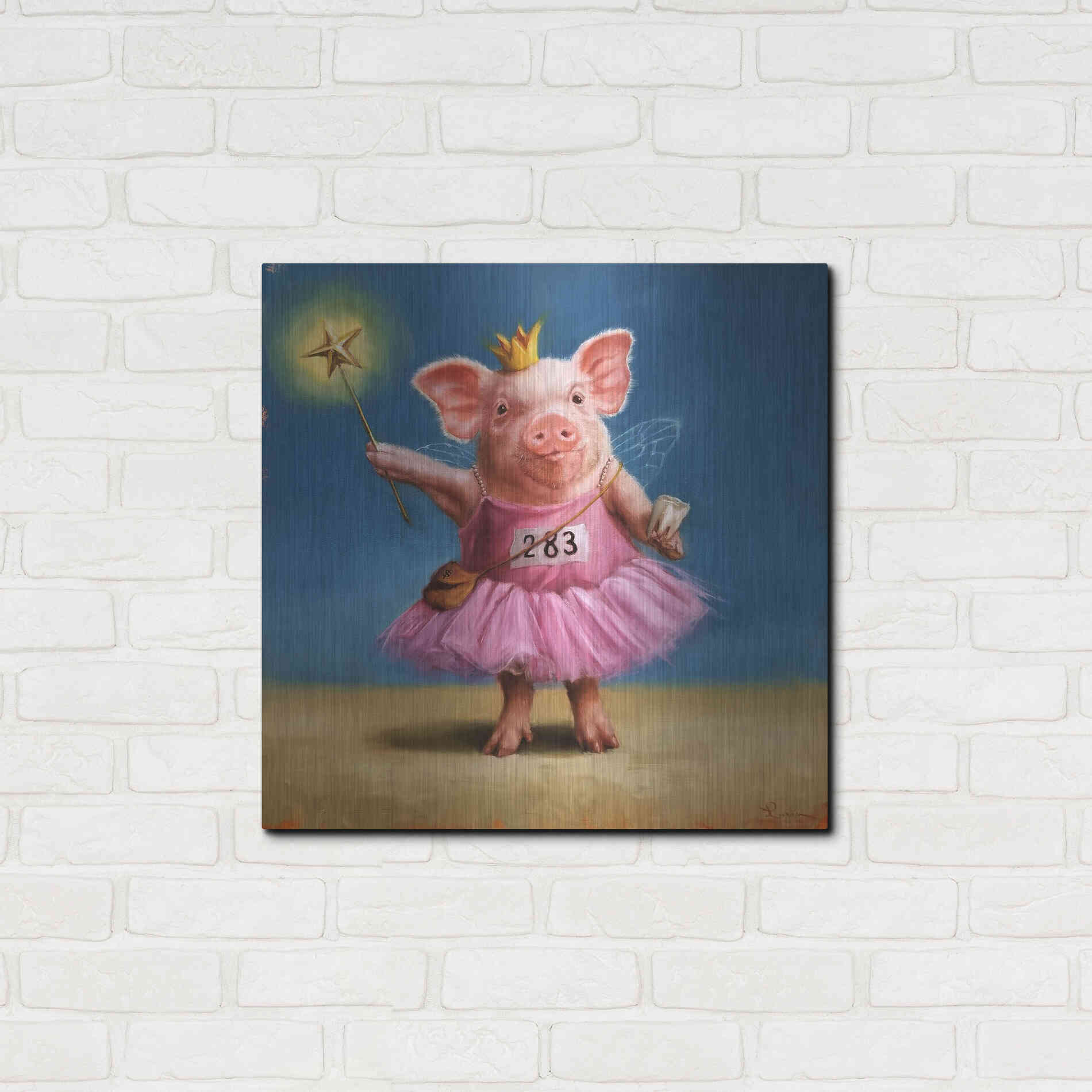 Luxe Metal Art 'Tooth Fairy' by Lucia Heffernan, Metal Wall Art,24x24