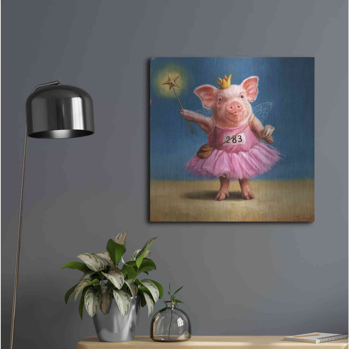 Luxe Metal Art 'Tooth Fairy' by Lucia Heffernan, Metal Wall Art,24x24