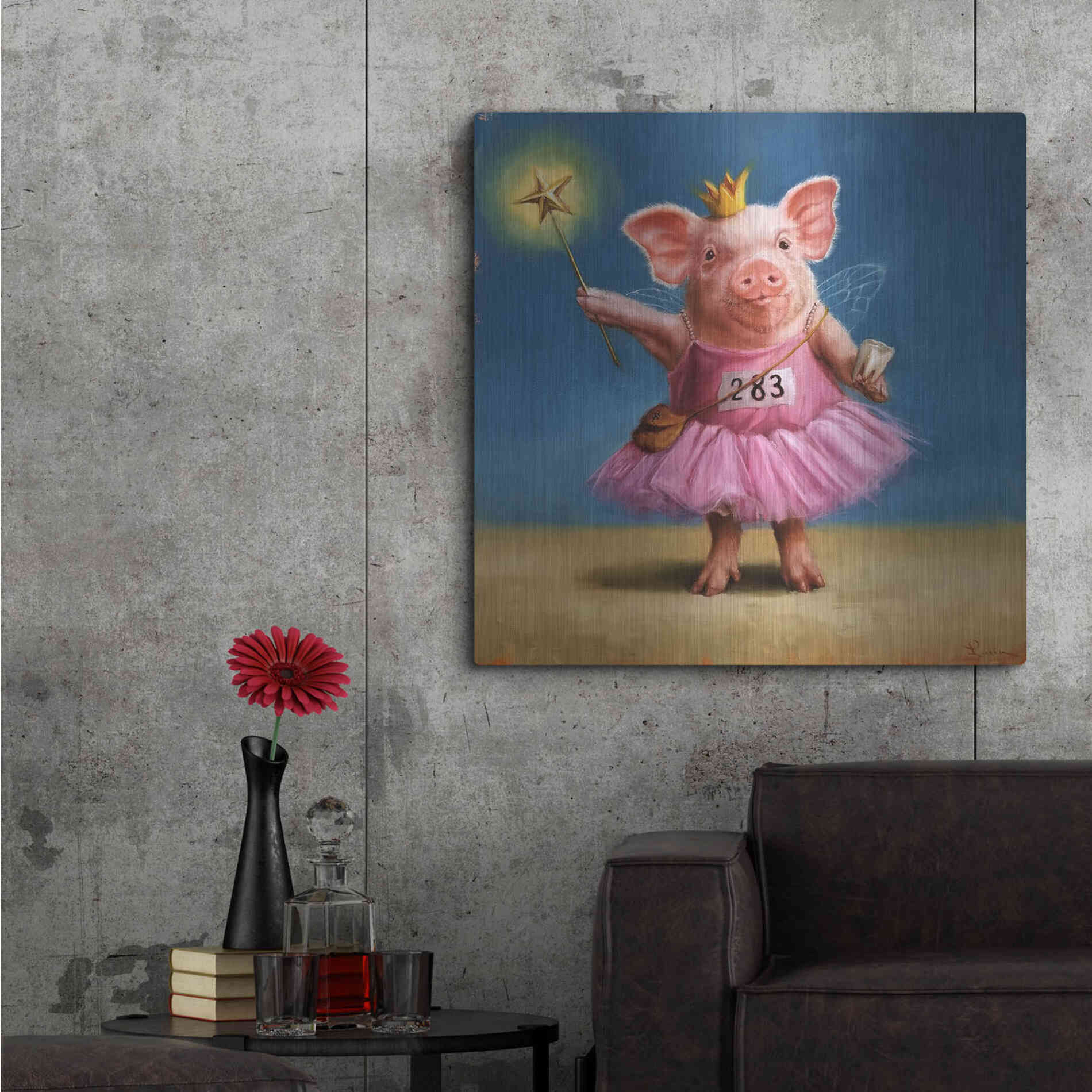 Luxe Metal Art 'Tooth Fairy' by Lucia Heffernan, Metal Wall Art,36x36