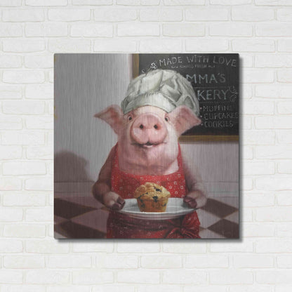 Luxe Metal Art 'Pinkies Bakery' by Lucia Heffernan, Metal Wall Art,36x36