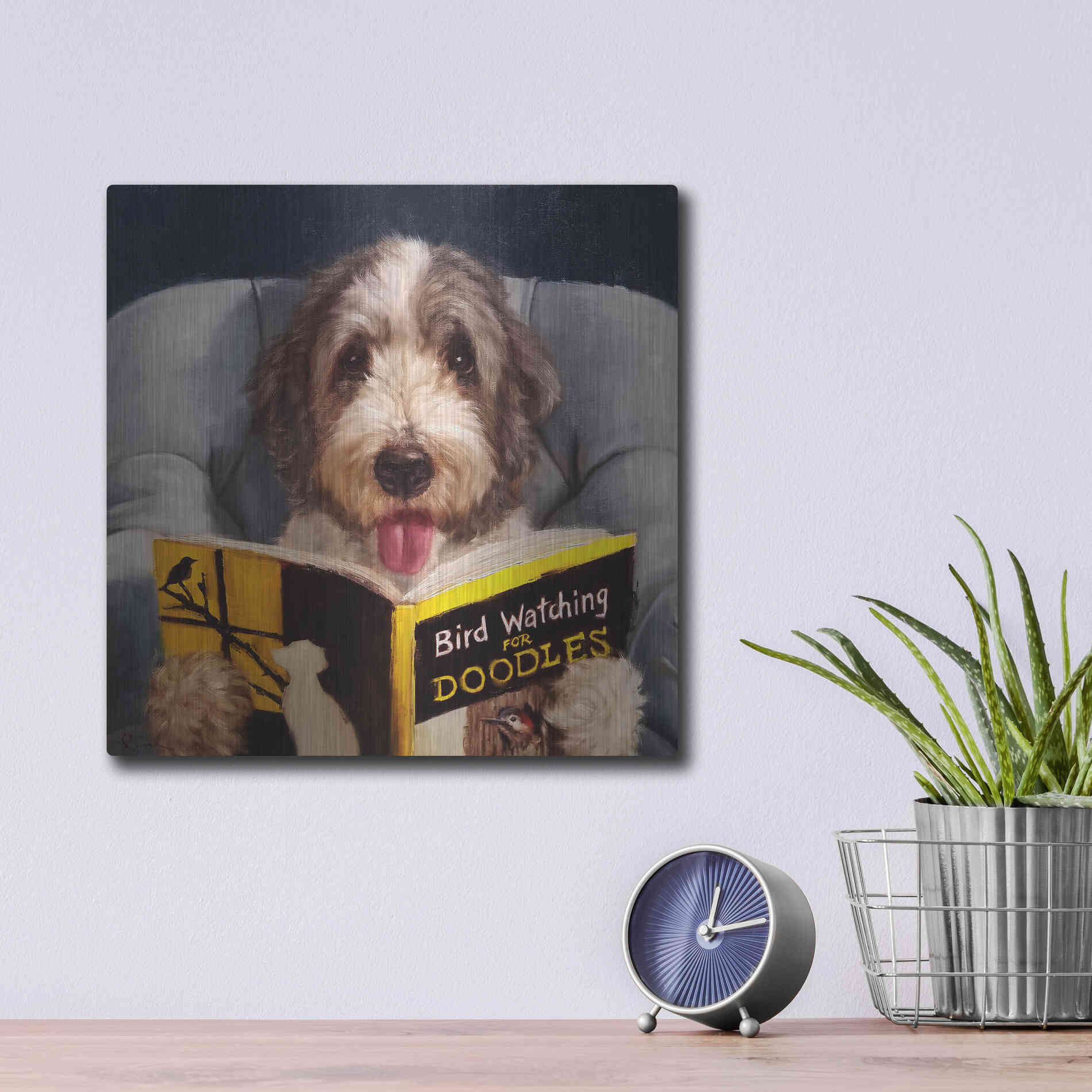 Luxe Metal Art 'Ornithology For Doodles' by Lucia Heffernan, Metal Wall Art,12x12