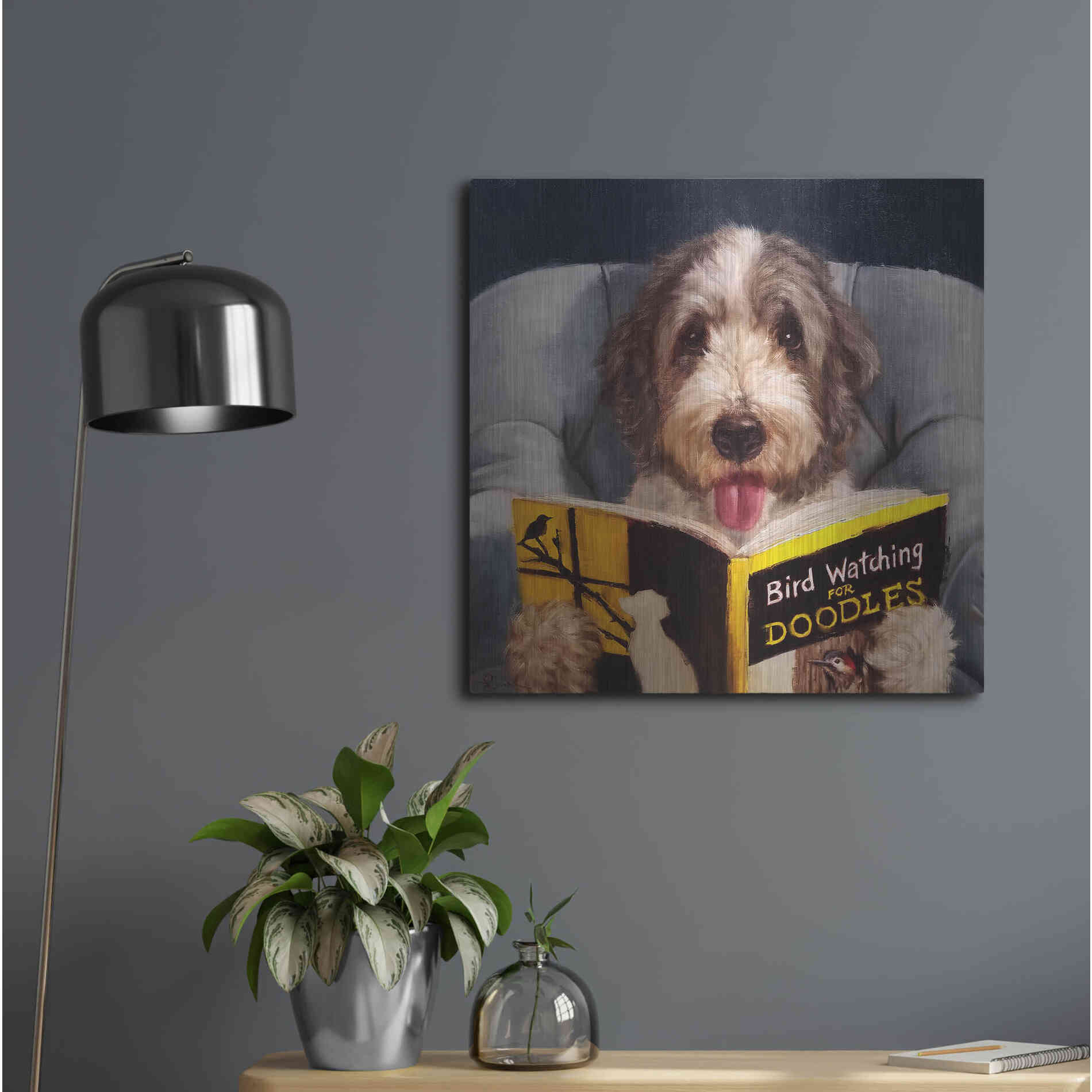 Luxe Metal Art 'Ornithology For Doodles' by Lucia Heffernan, Metal Wall Art,24x24