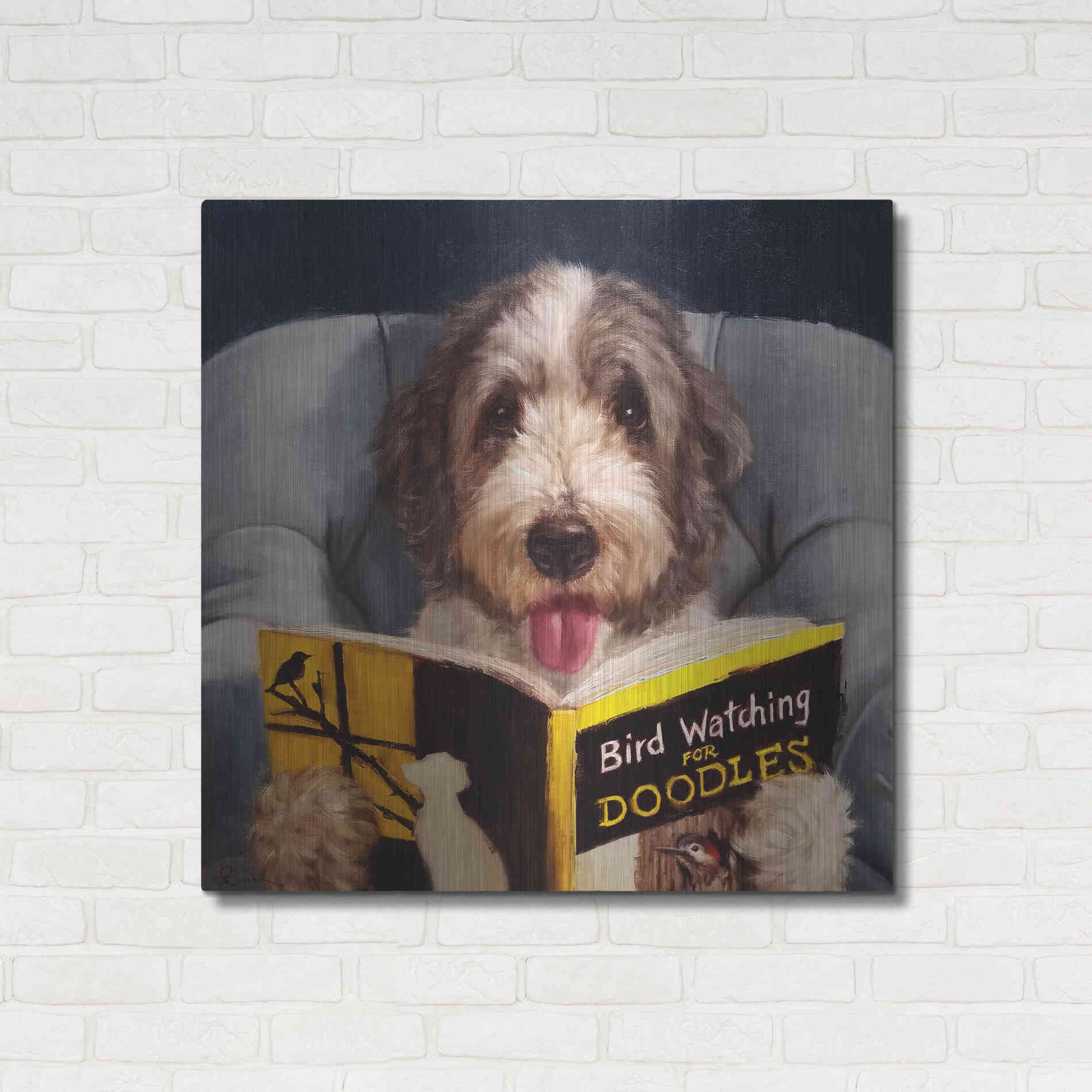 Luxe Metal Art 'Ornithology For Doodles' by Lucia Heffernan, Metal Wall Art,36x36