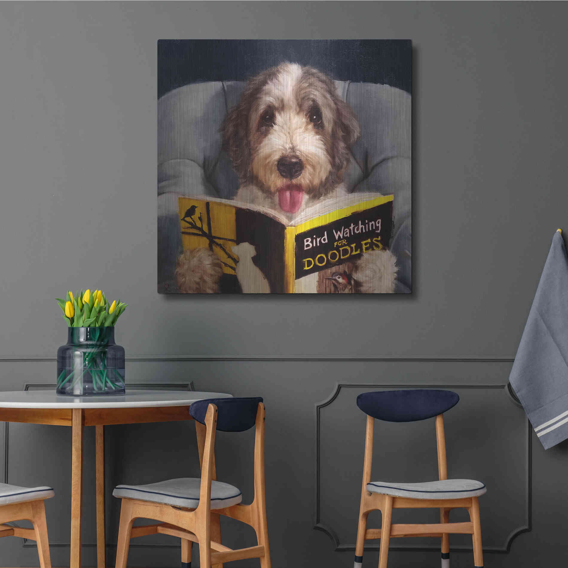 Luxe Metal Art 'Ornithology For Doodles' by Lucia Heffernan, Metal Wall Art,36x36