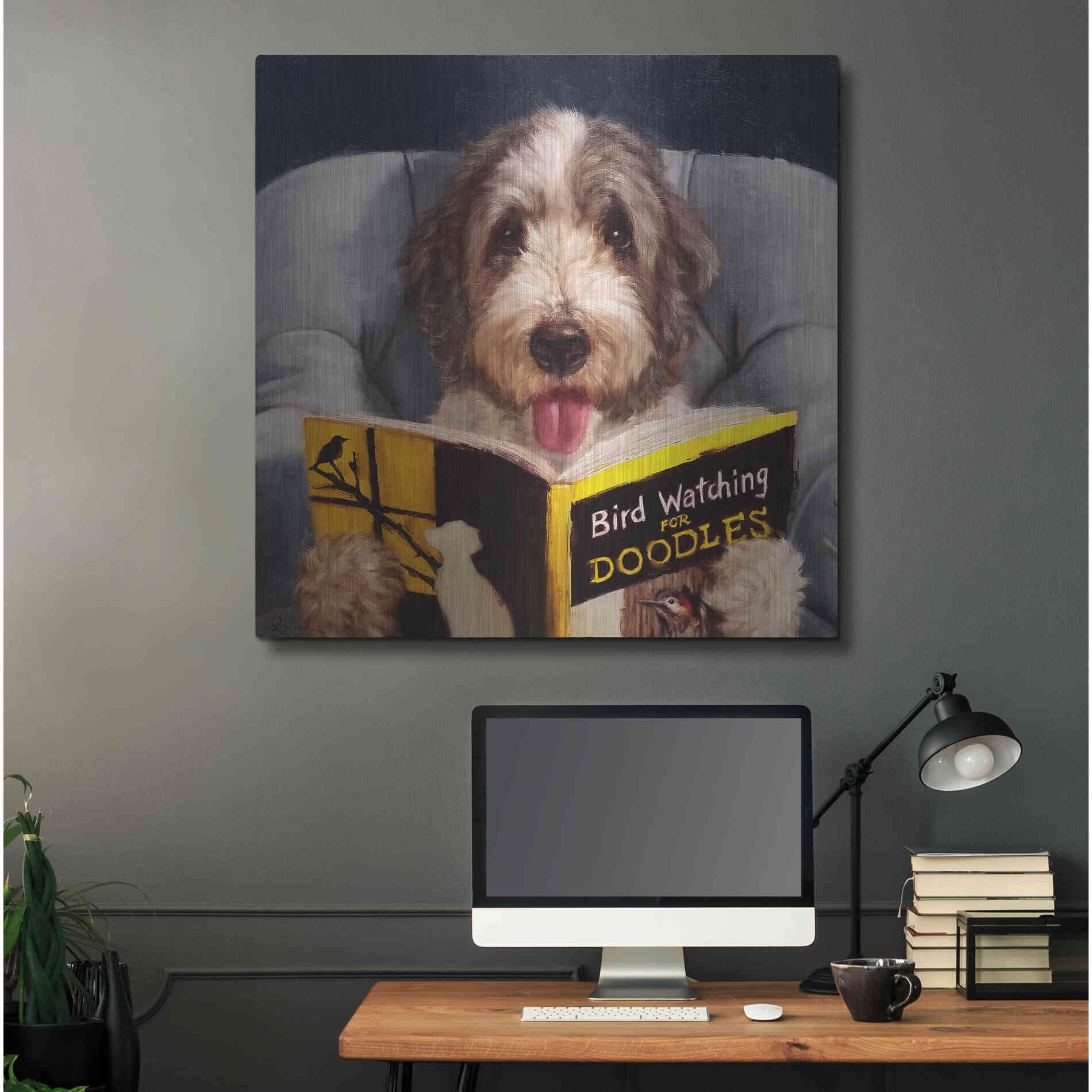 Luxe Metal Art 'Ornithology For Doodles' by Lucia Heffernan, Metal Wall Art,36x36