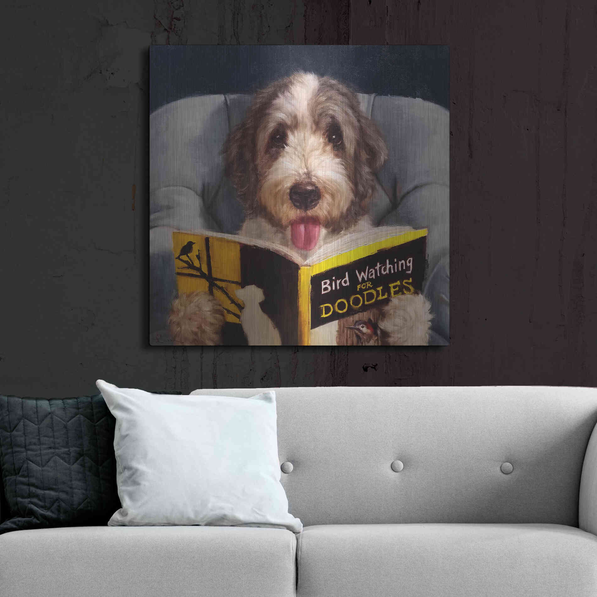 Luxe Metal Art 'Ornithology For Doodles' by Lucia Heffernan, Metal Wall Art,36x36