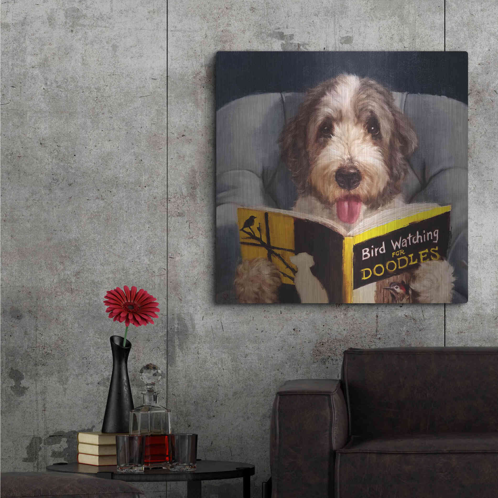 Luxe Metal Art 'Ornithology For Doodles' by Lucia Heffernan, Metal Wall Art,36x36